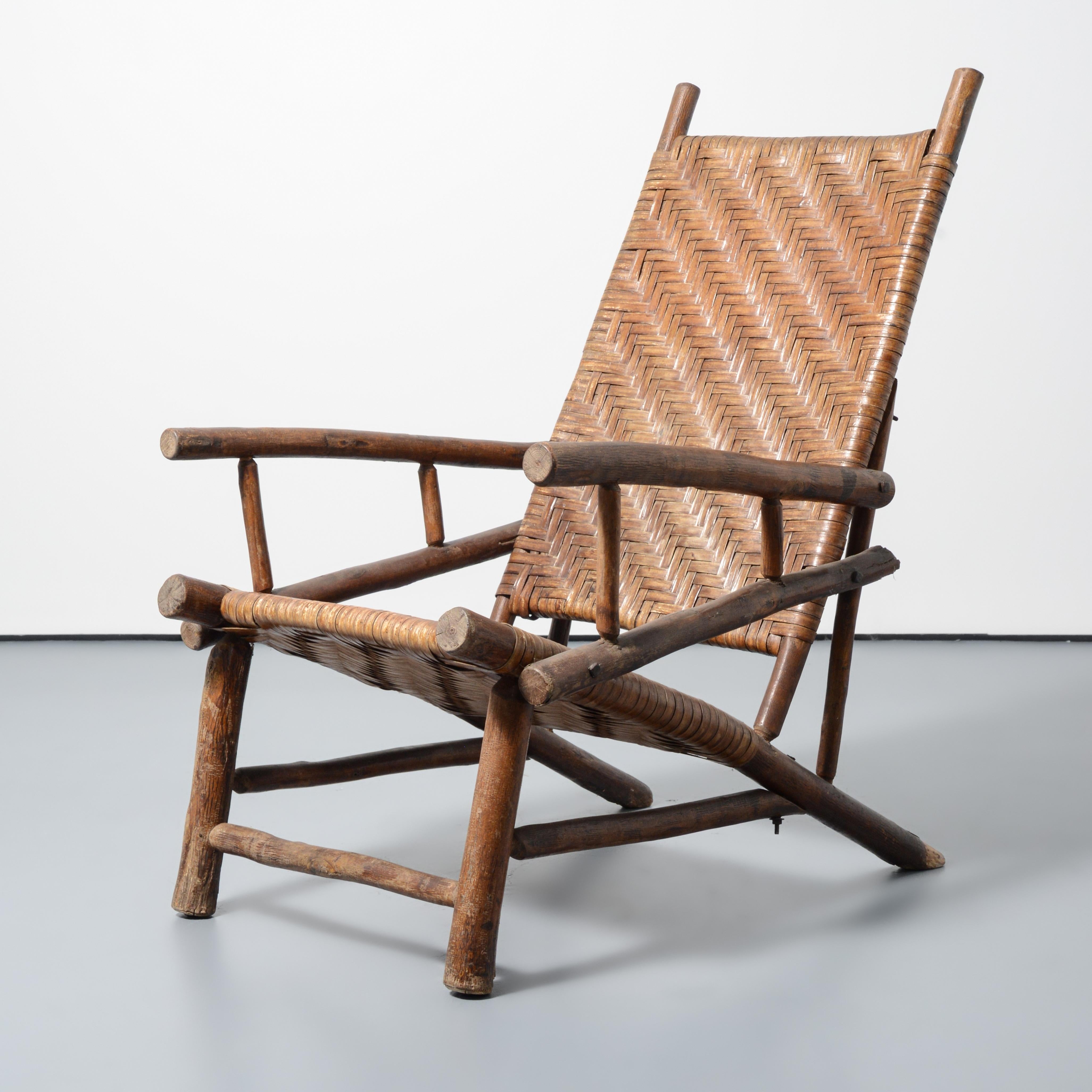 American Lounge Chair, Manner of Old Hickory Manufacturing Co. For Sale