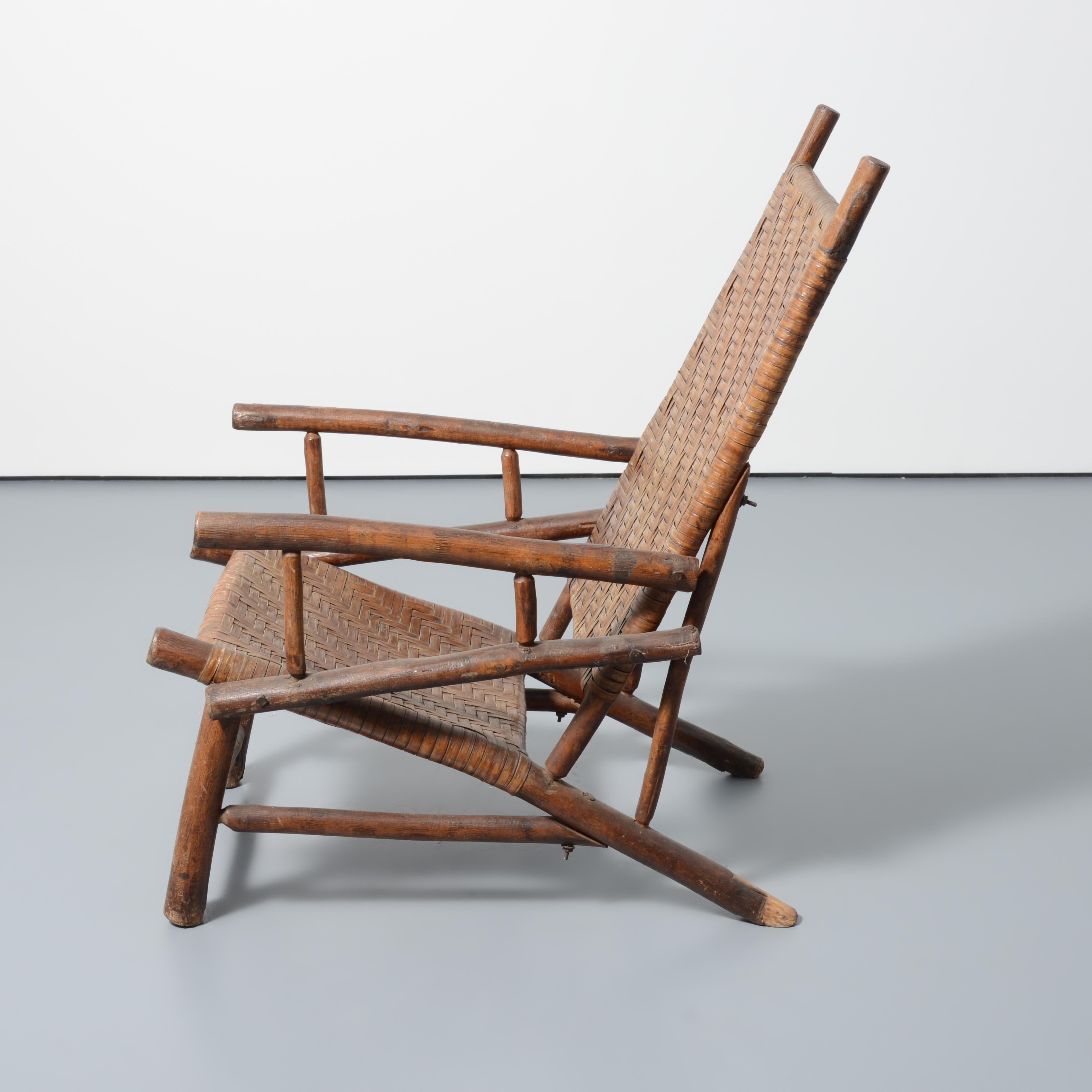 Cane Lounge Chair, Manner of Old Hickory Manufacturing Co. For Sale