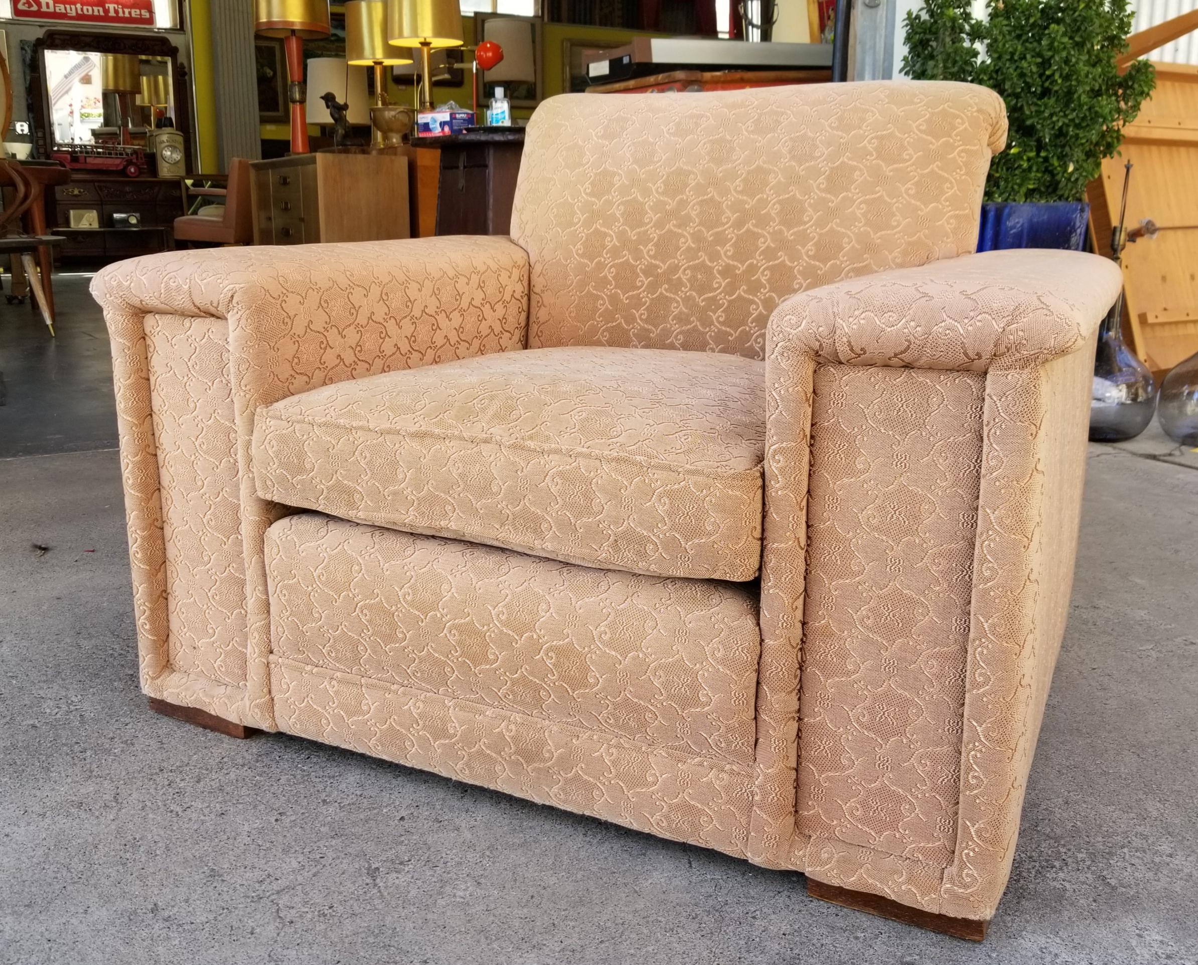 Fabric Lounge Chair Manner of Paul Frankl