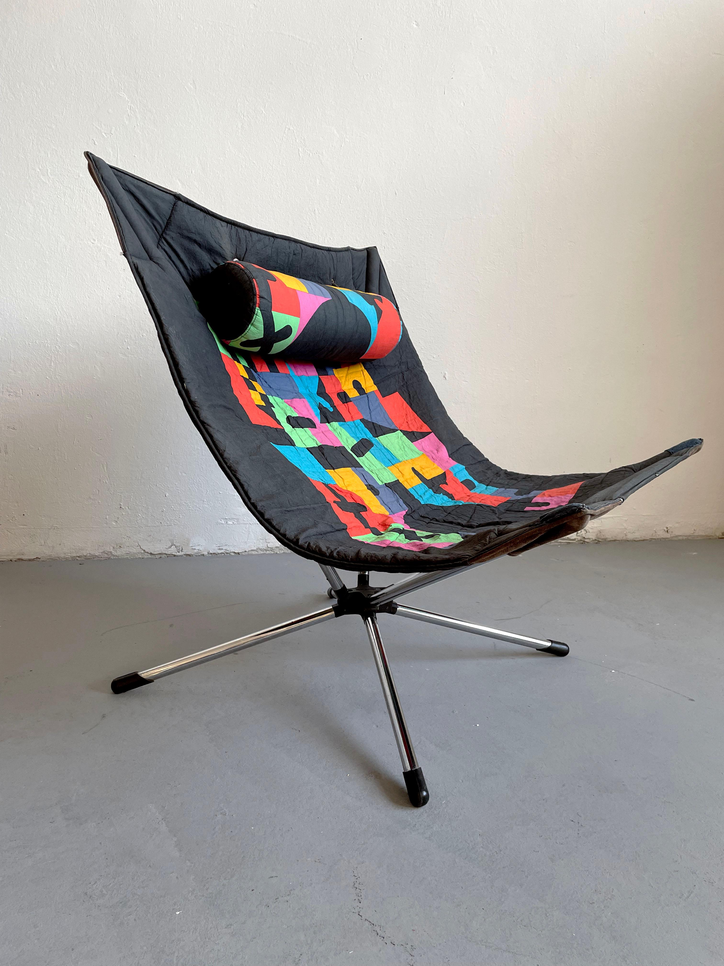 Italian Lounge Chair Miamina,  Alberto Salvati & Ambrogio Tresoldi, Saporiti Italy 1980s For Sale