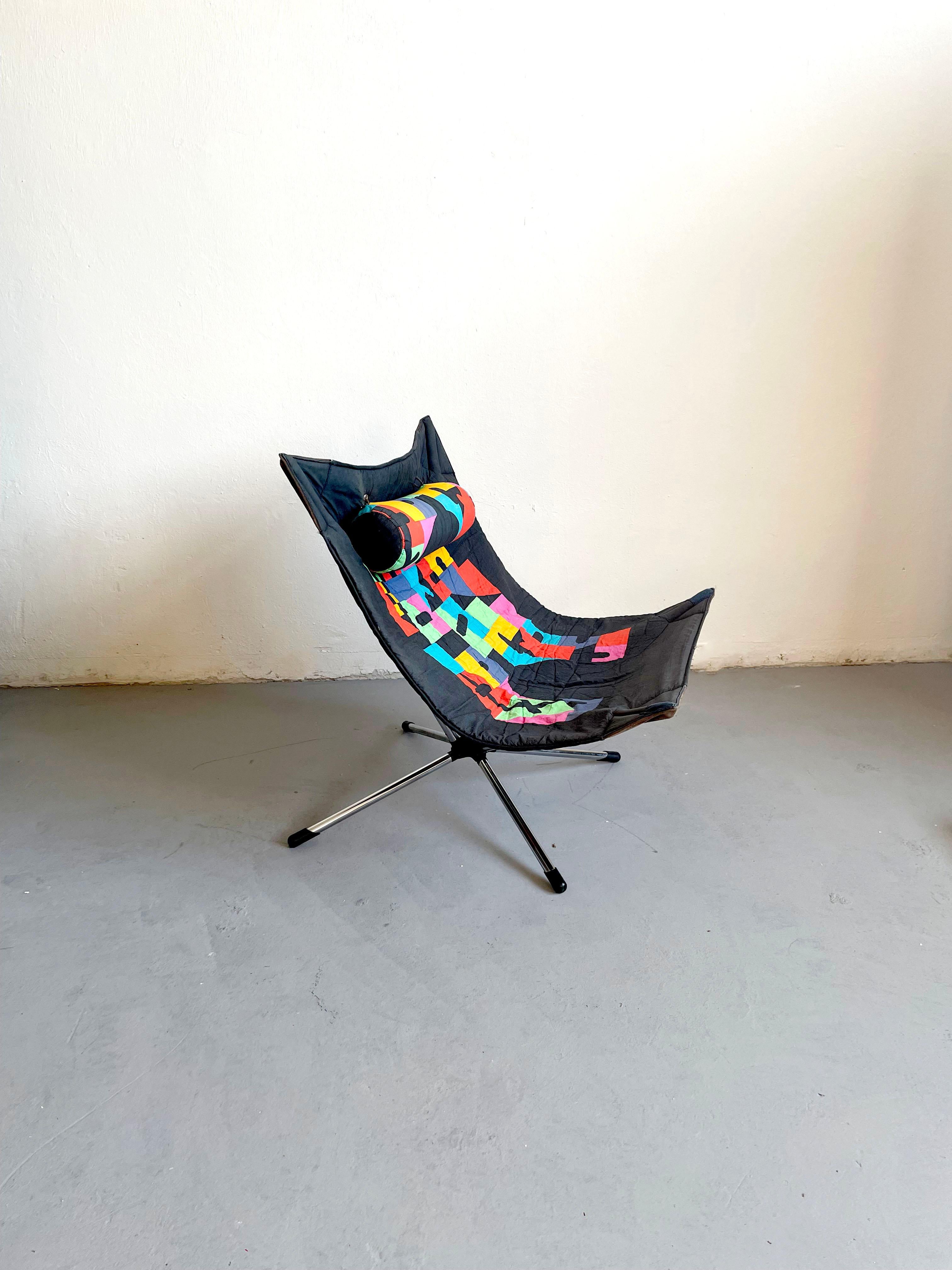 Lounge Chair Miamina,  Alberto Salvati & Ambrogio Tresoldi, Saporiti Italy 1980s In Good Condition For Sale In Zagreb, HR