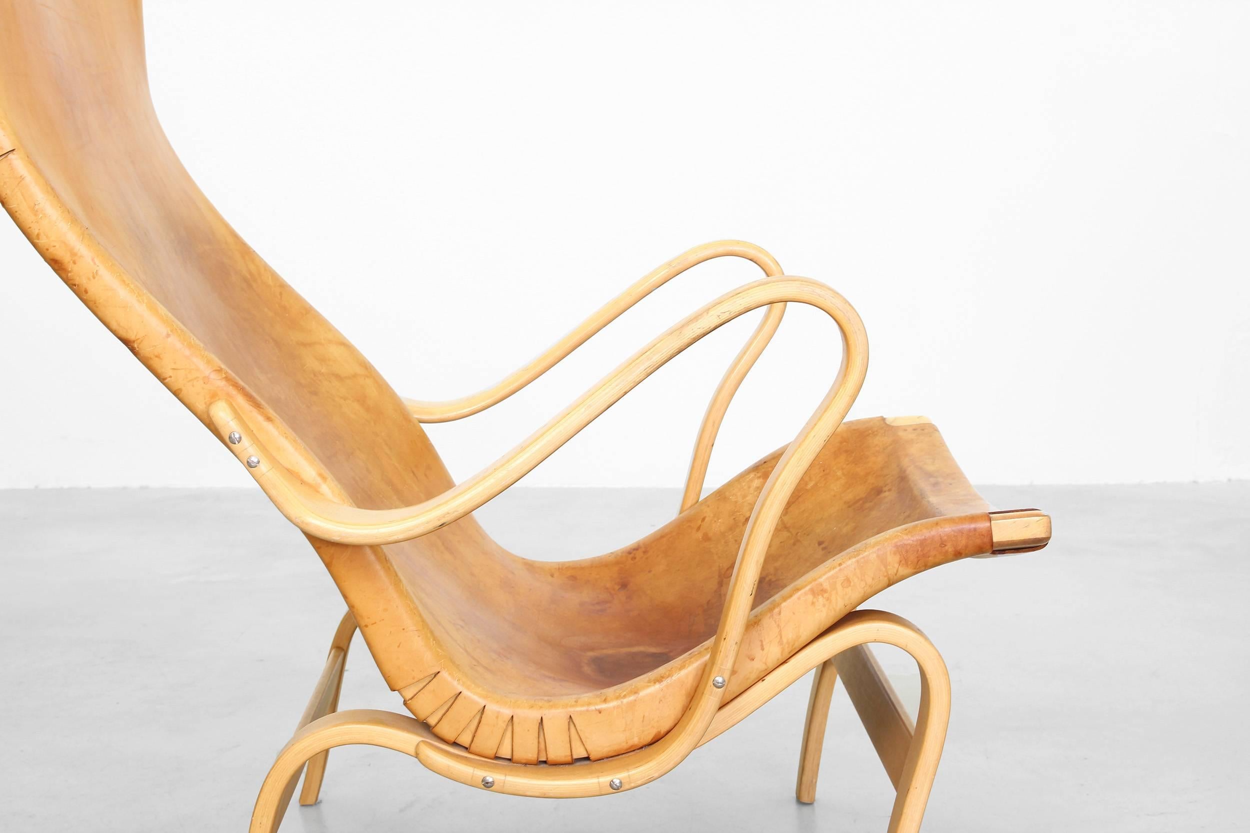 Beech Lounge Chair Mod. Pernilla by Bruno Mathsson for Karl Mathsson, Sweden 1950s