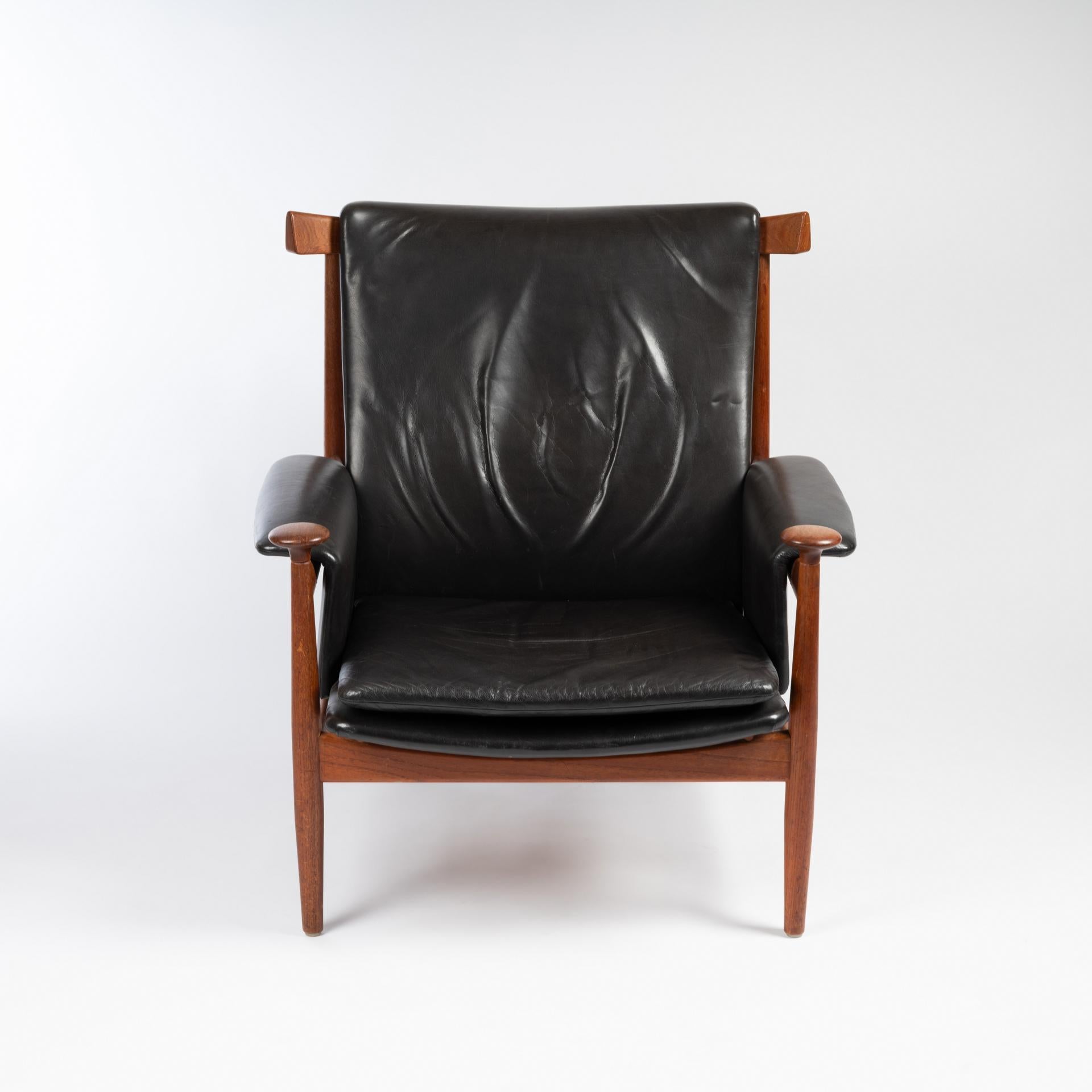 Leather Lounge Chair Model 152 Bwana by Finn Juhl for France & Sons, 1962 For Sale