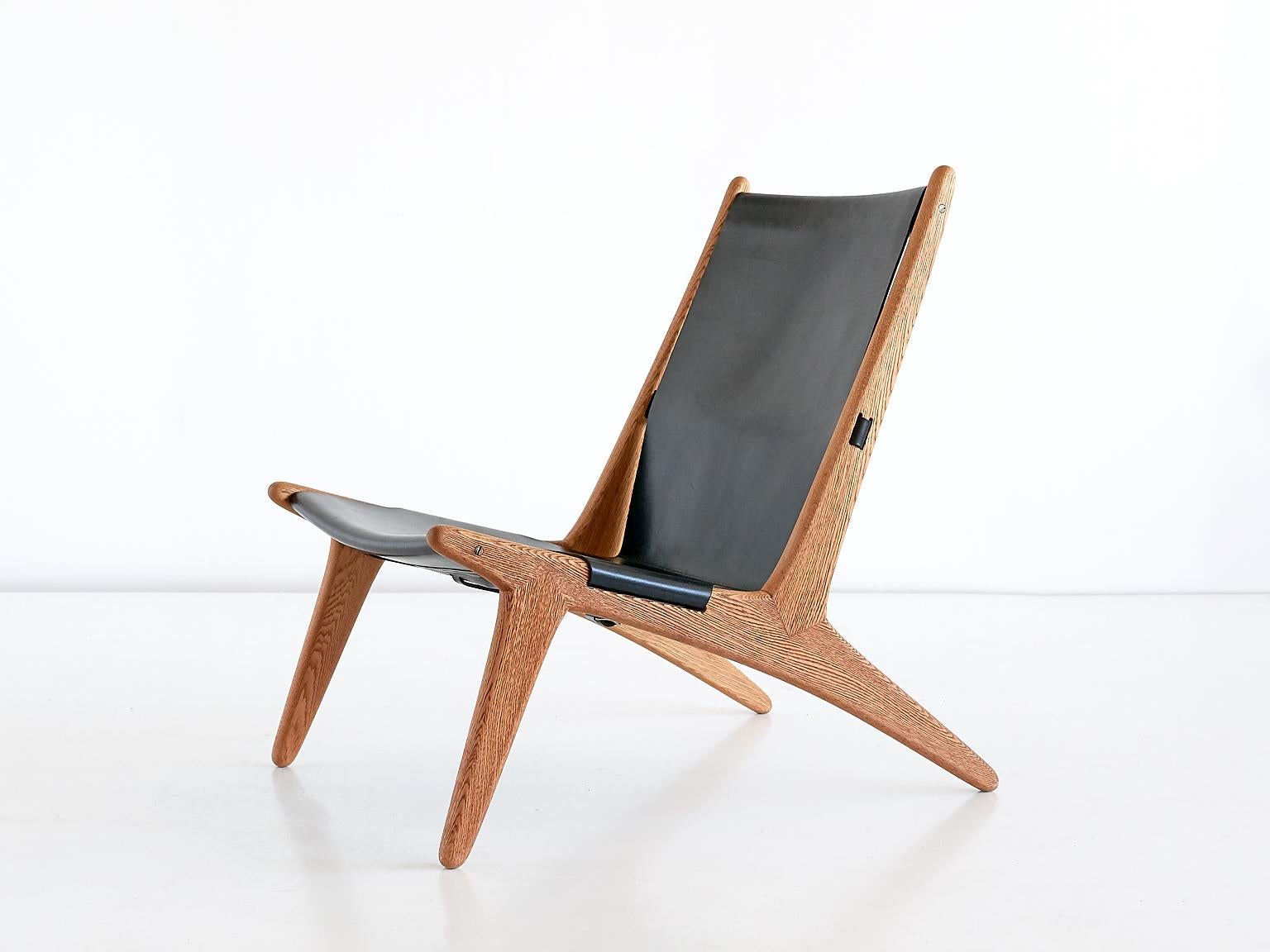 Oak Lounge Chair Model 204 by Uno & Östen Kristiansson for Luxus, Sweden, 1954