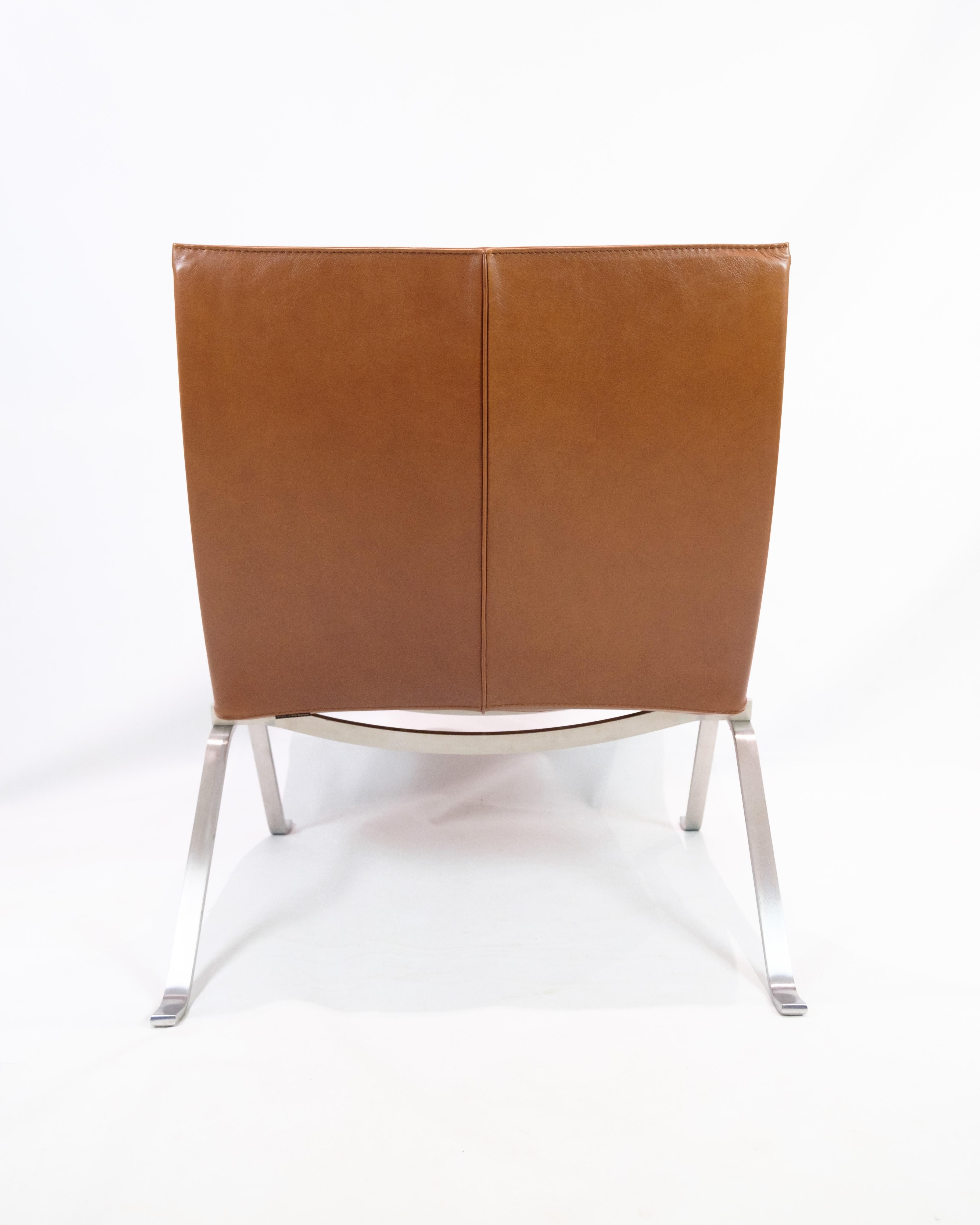 Loungesessel Modell PK22 aus Nussbaum Elegance Leder von Poul Kjærholm (Stahl) im Angebot