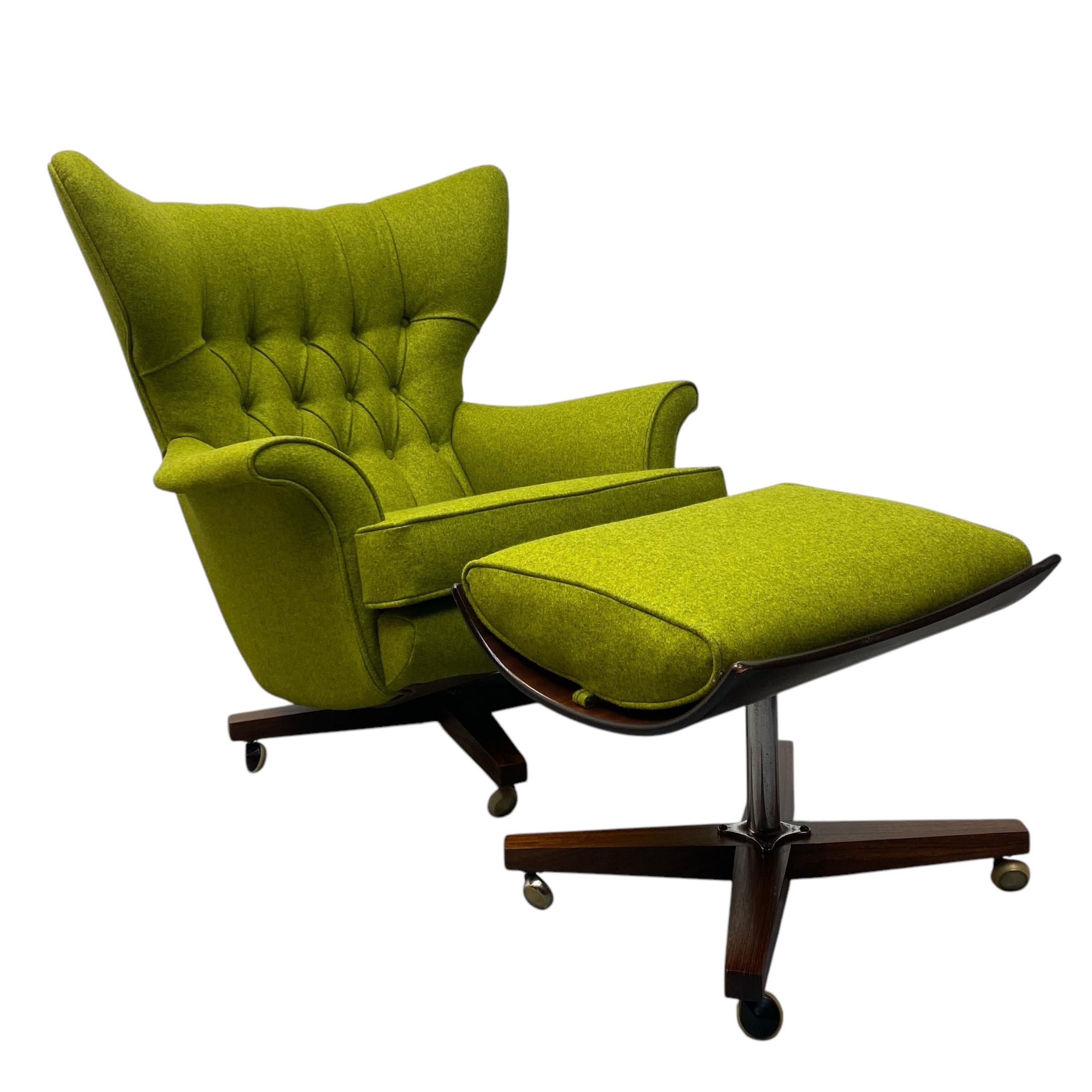 Lounge Chair Ottoman 1960's G Plan Blofeld 6250 9