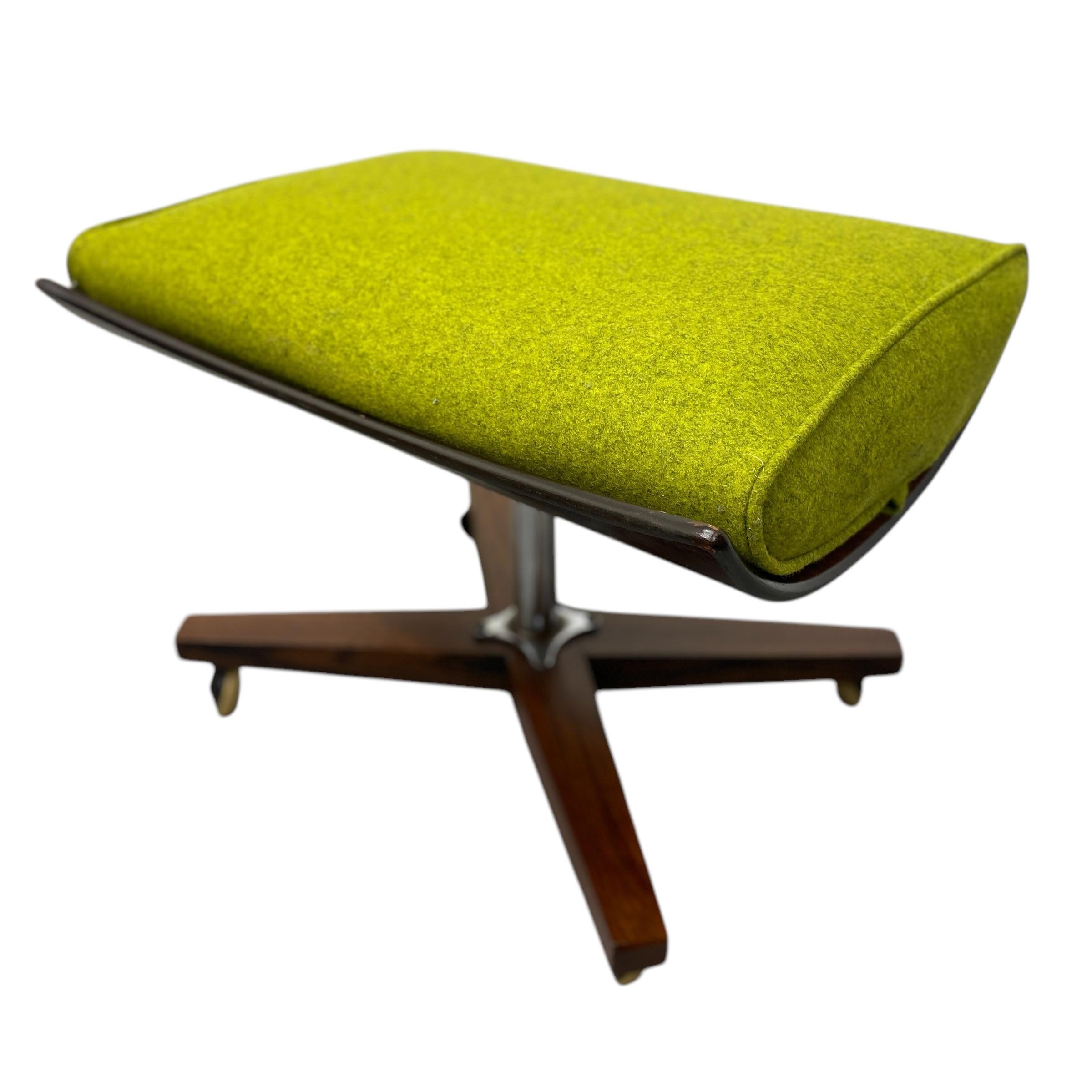 Mid-Century Modern Lounge Chair Ottoman 1960's G Plan Blofeld 6250