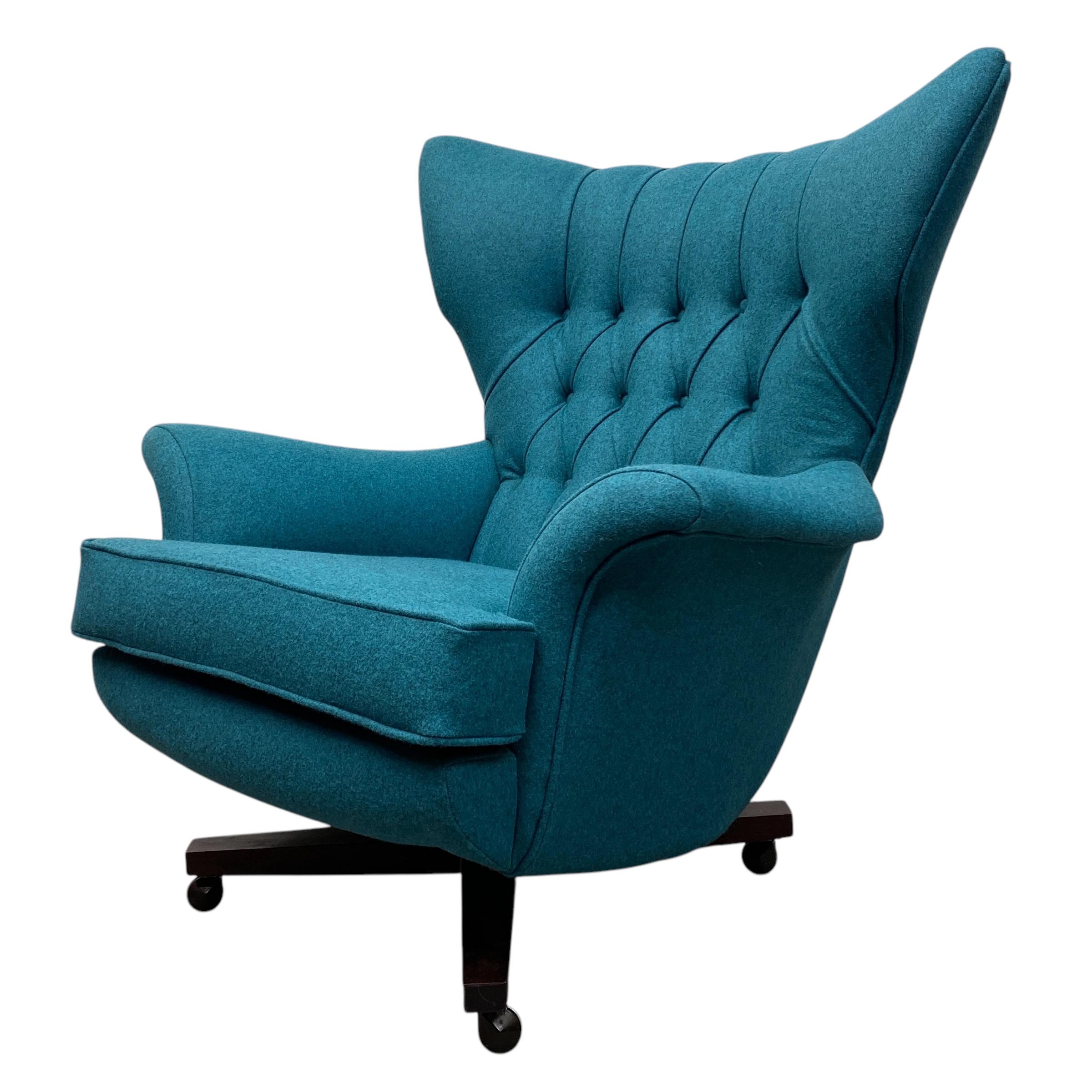 Sedia da salotto ottomana 1960 G-Plan Blofeld 6250 Teal 4