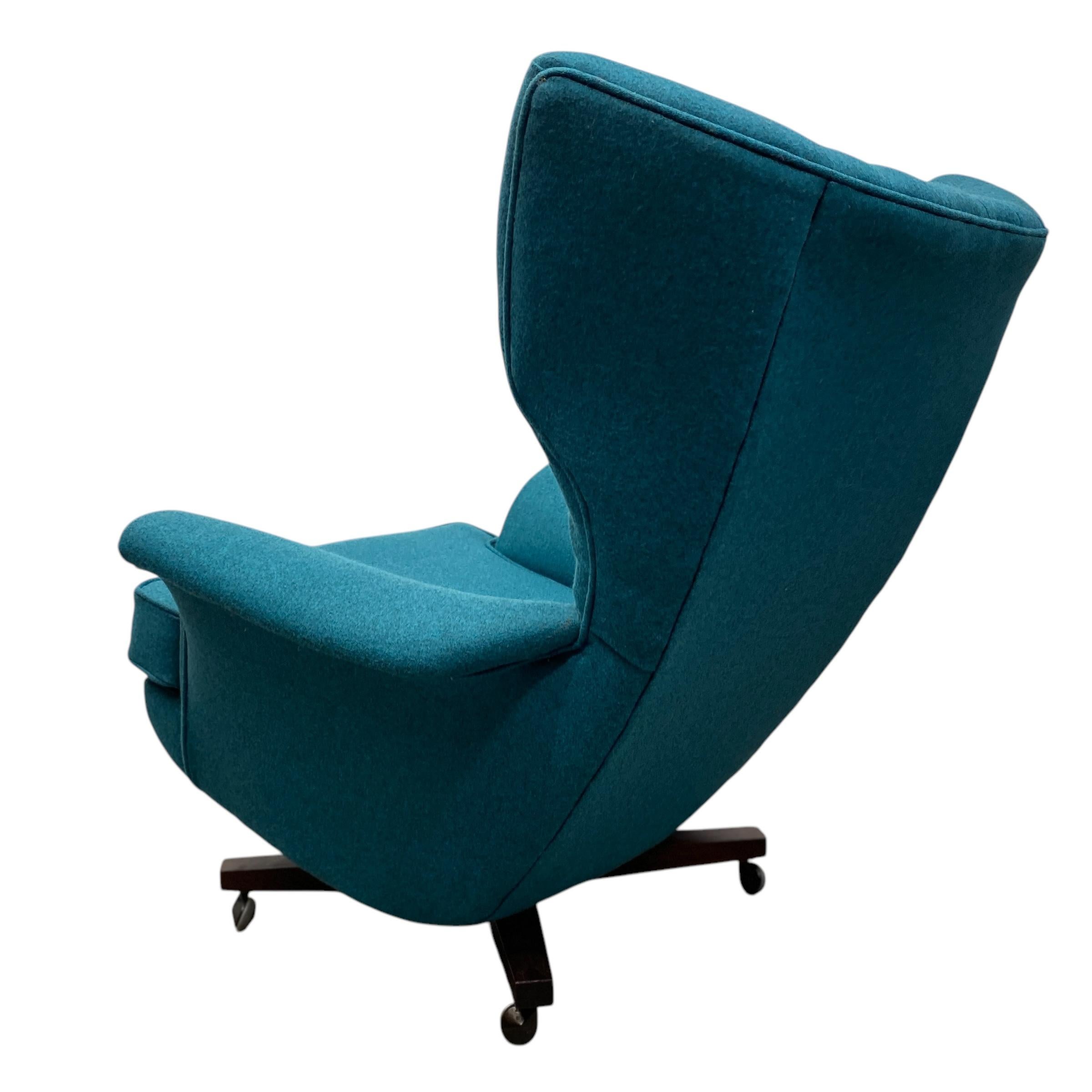 Sedia da salotto ottomana 1960 G-Plan Blofeld 6250 Teal 6