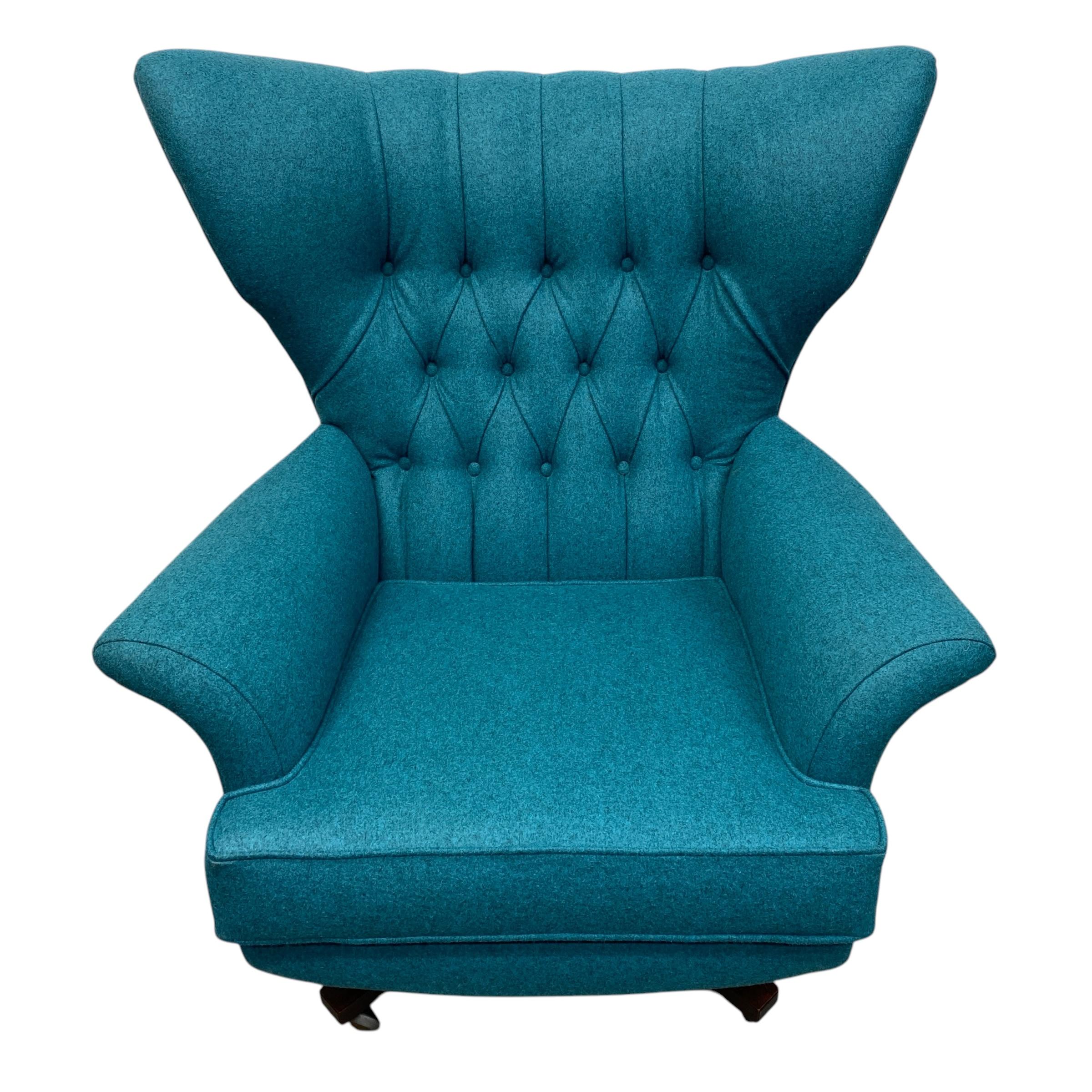 Sedia da salotto ottomana 1960 G-Plan Blofeld 6250 Teal 7