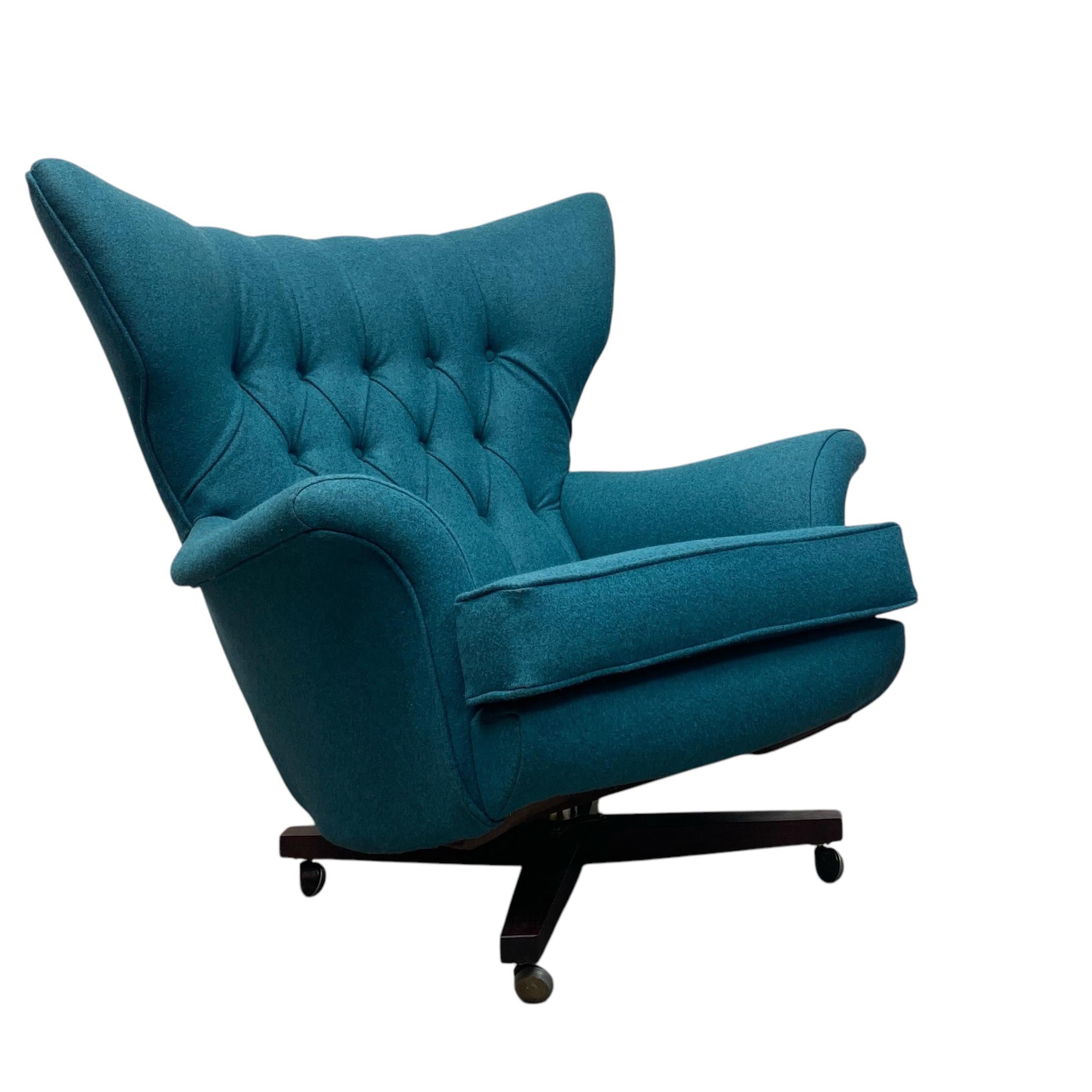 Sedia da salotto ottomana 1960 G-Plan Blofeld 6250 Teal 8