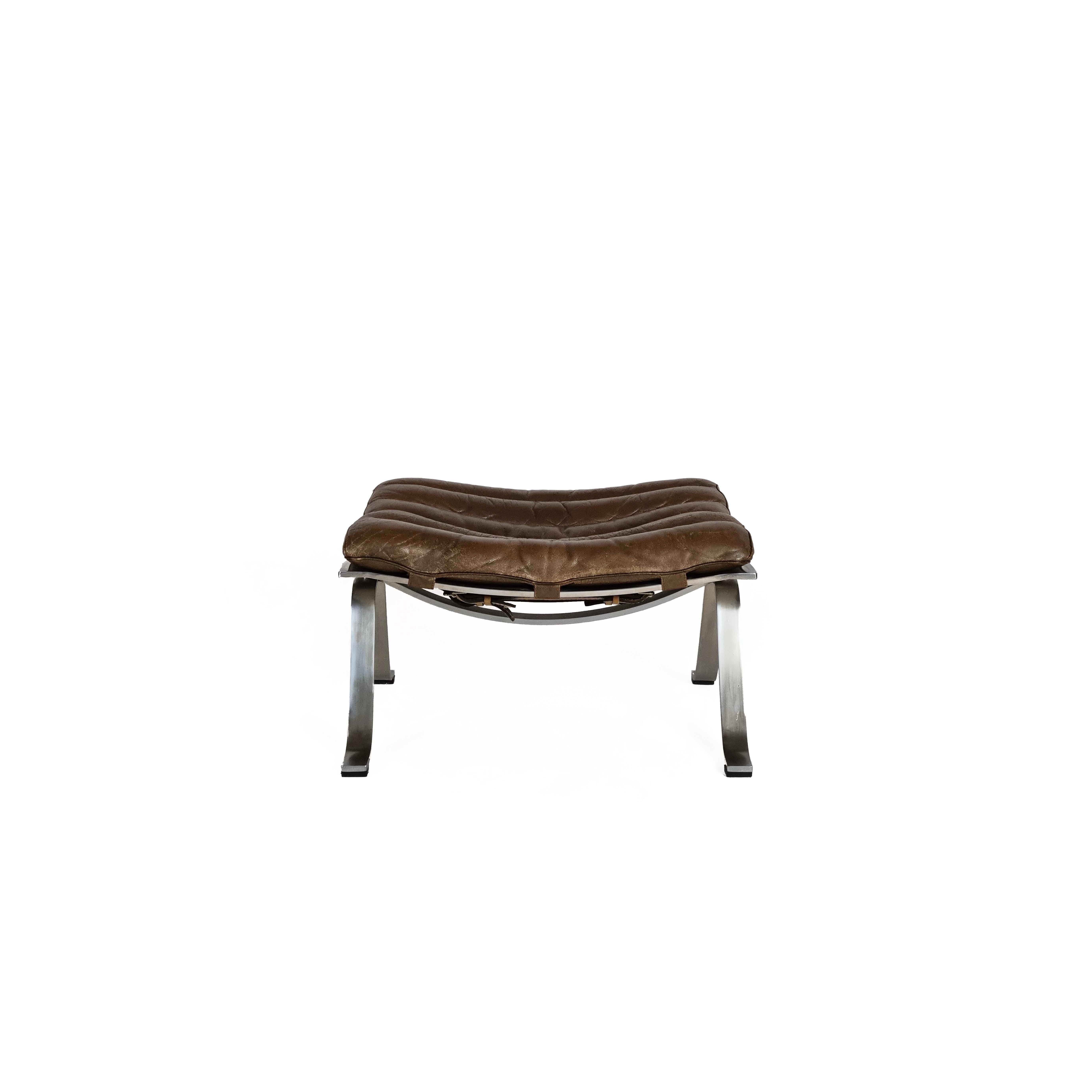 Leather Lounge Chair & Ottoman Ari - by Arne Norell, 1960s For Sale