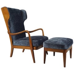 Vintage Lounge Chair & Ottoman by Anker Petersen