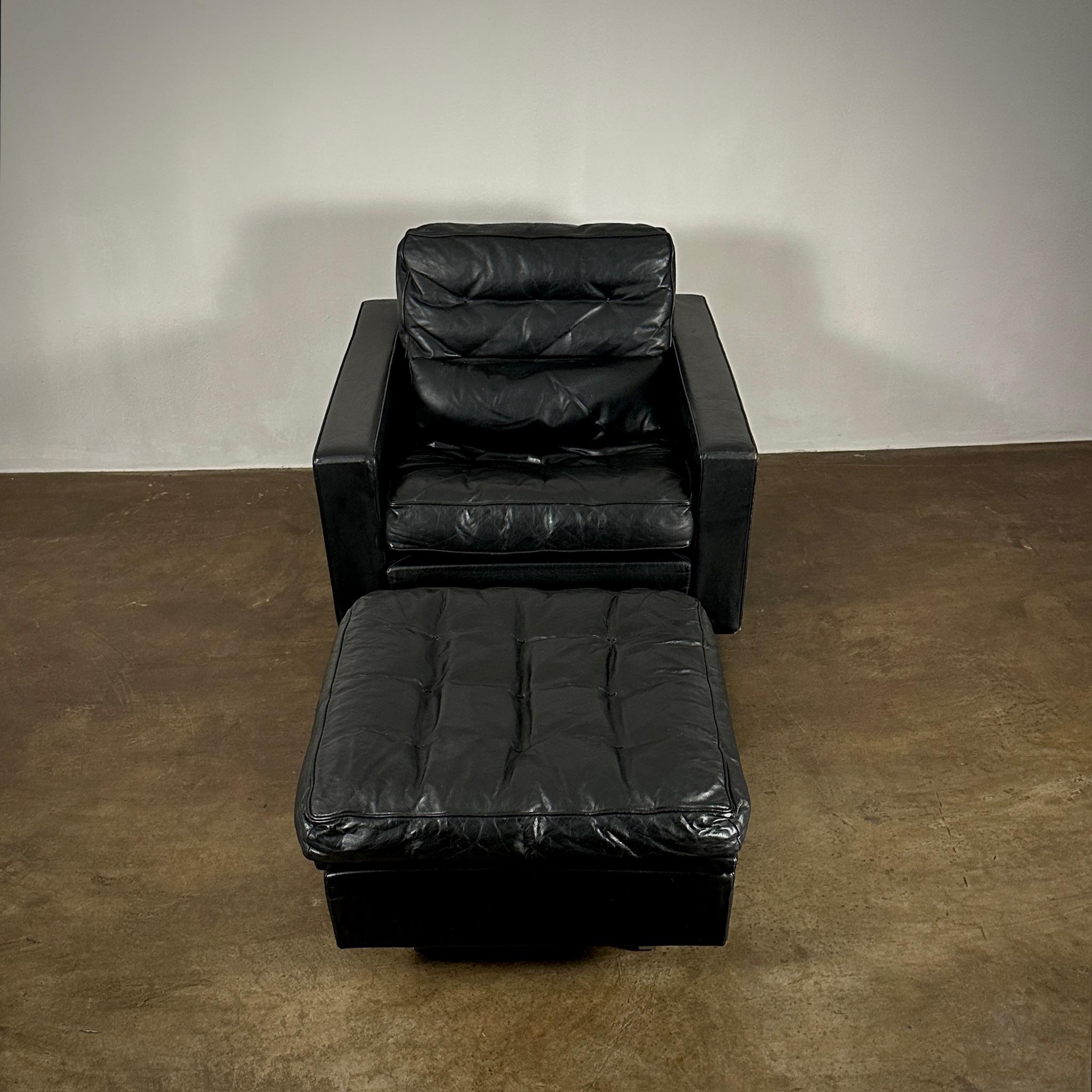 Swiss Lounge Chair & Ottoman by De Sede For Sale