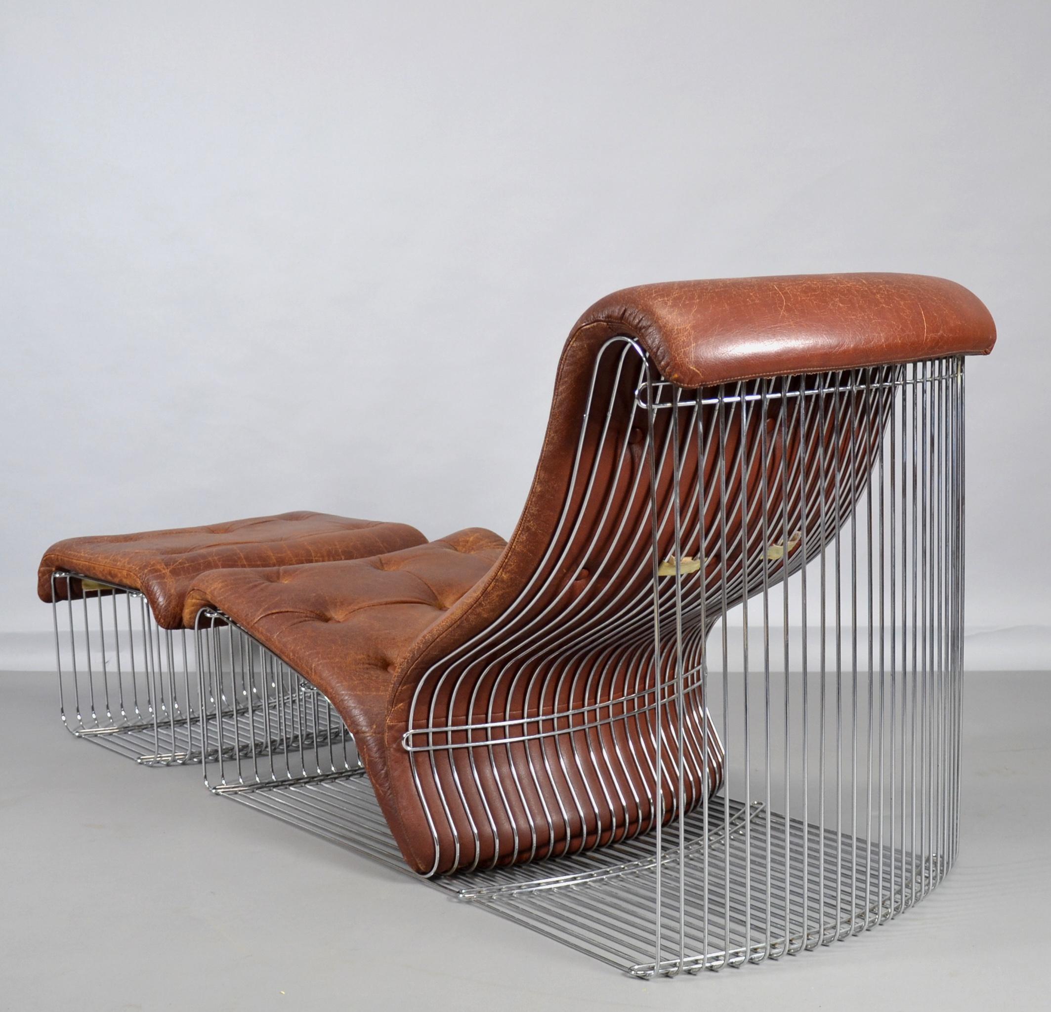 Lounge Chair and Ottoman Pantonova by Verner Panton for Fritz Hansen, 1970s 2