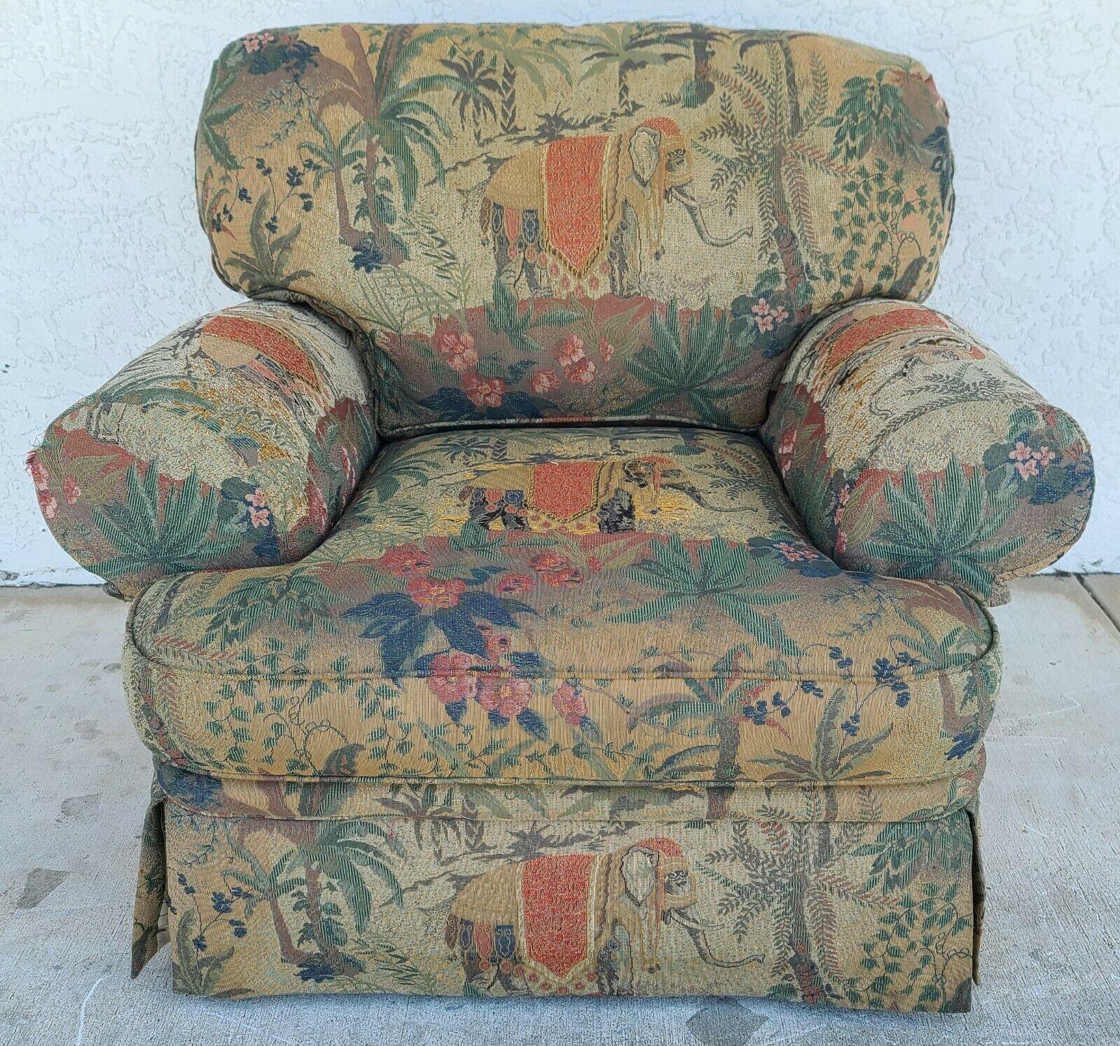 Lounge Chair & Ottoman Elephants by MICHAEL THOMAS In Good Condition In Lake Worth, FL