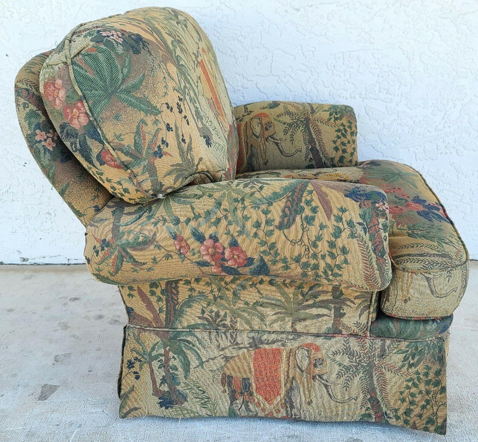 Cotton Lounge Chair & Ottoman Elephants by MICHAEL THOMAS