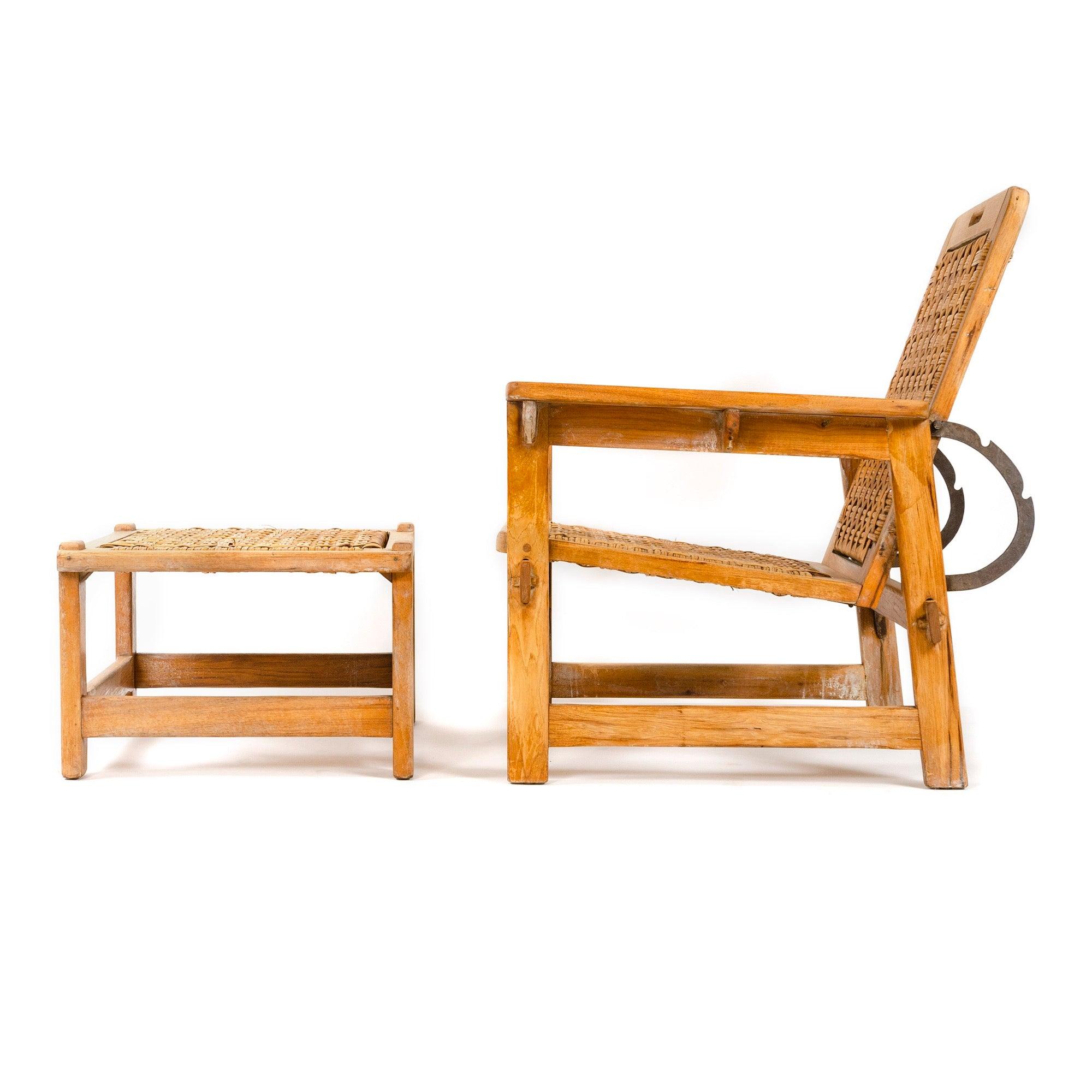 Américain Fauteuil de salon et pouf Russel Wright pour Old Hickory, 1940 en vente