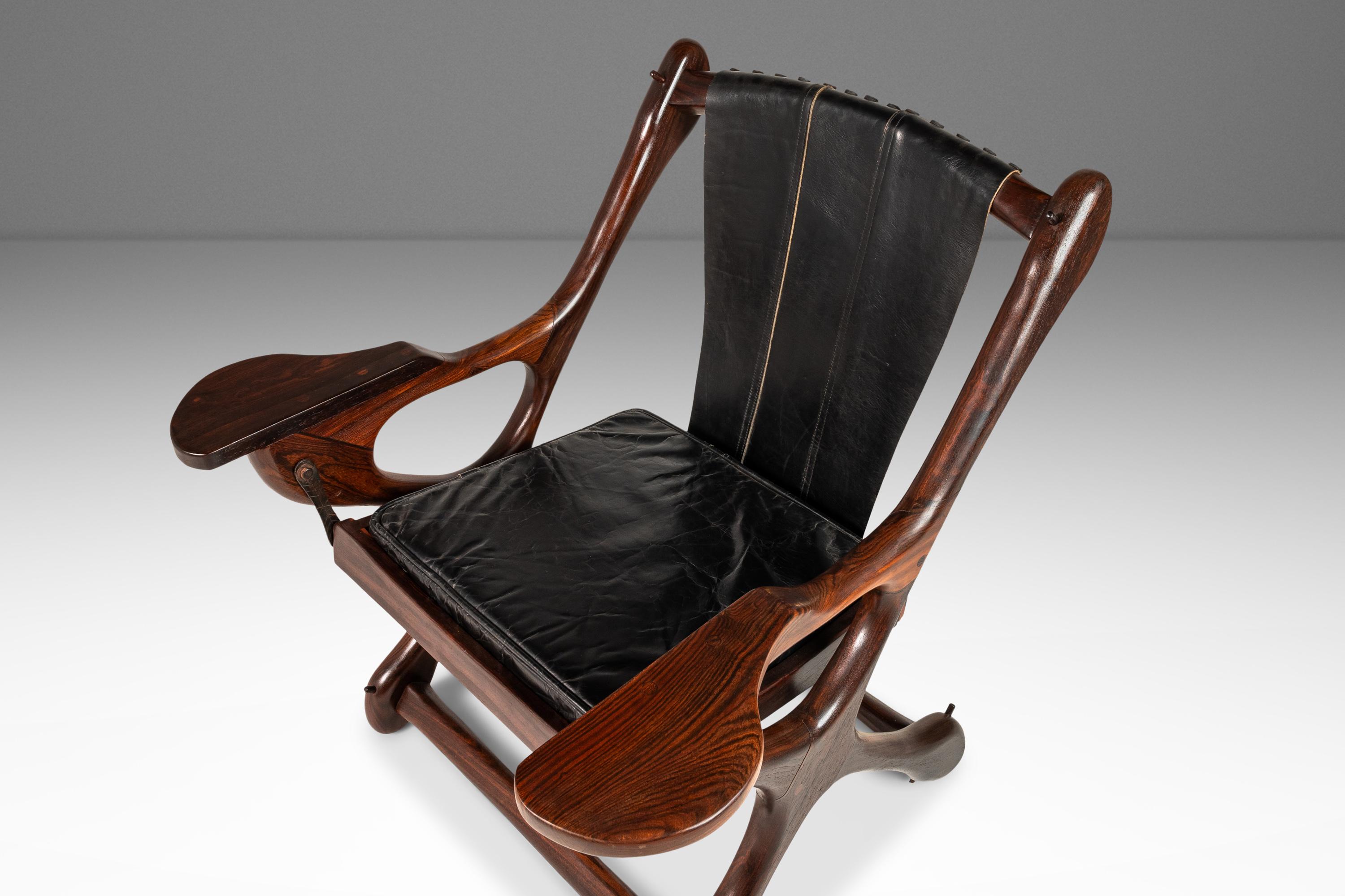 Sedia da salotto e ottomana in palissandro e pelle di Don S. Shoemaker per Señal 1960 9