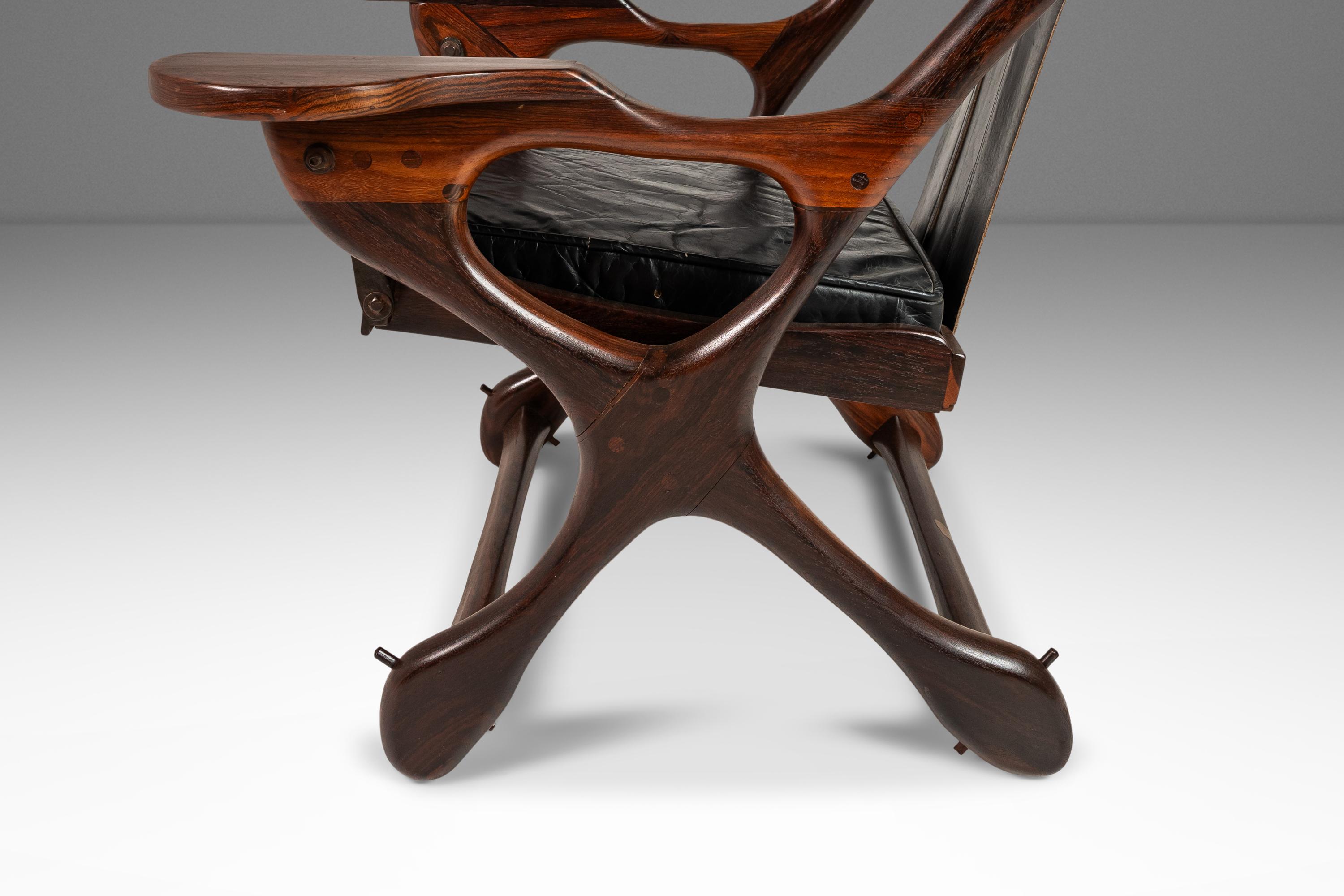 Sedia da salotto e ottomana in palissandro e pelle di Don S. Shoemaker per Señal 1960 10