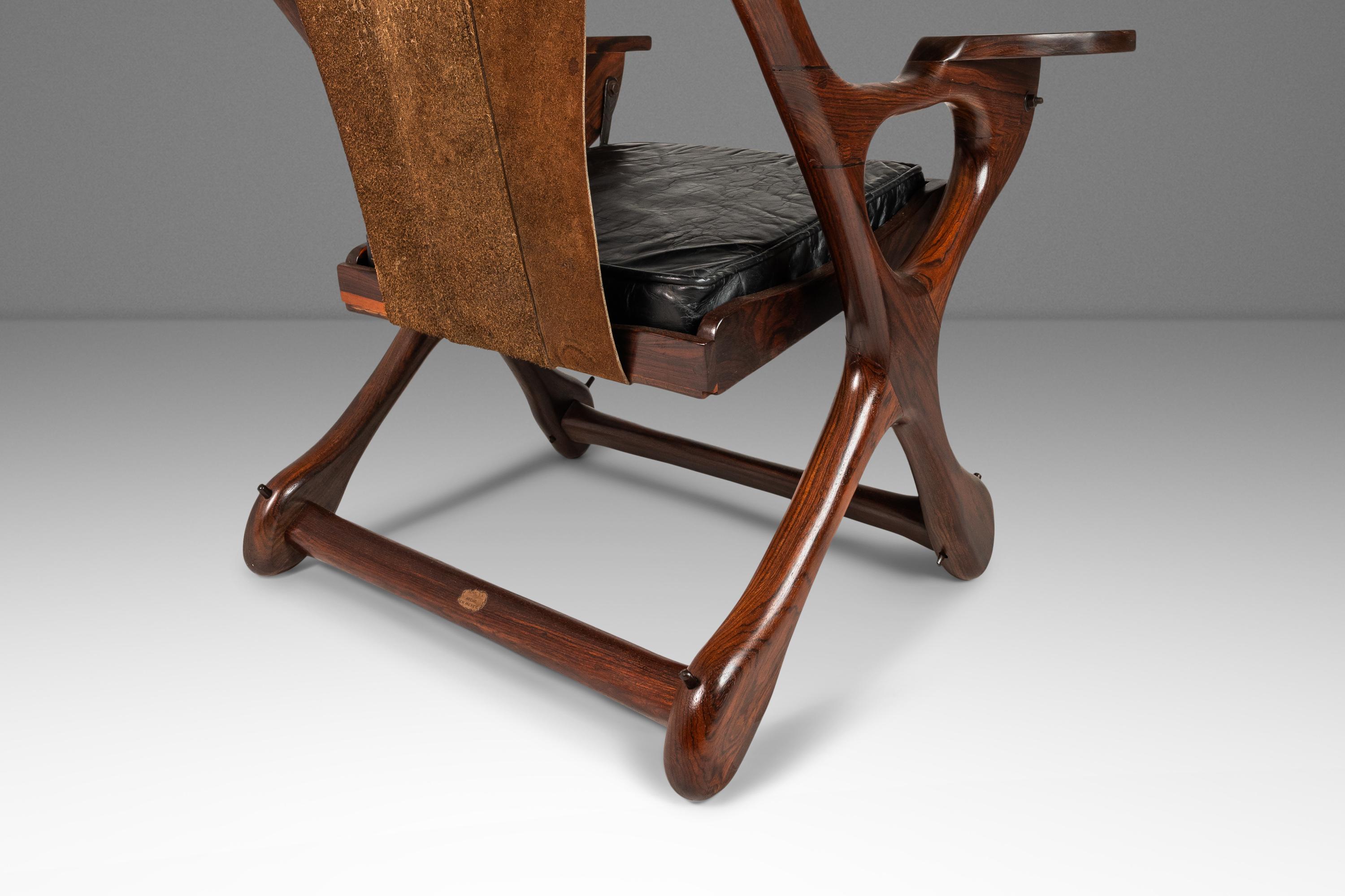 Sedia da salotto e ottomana in palissandro e pelle di Don S. Shoemaker per Señal 1960 11