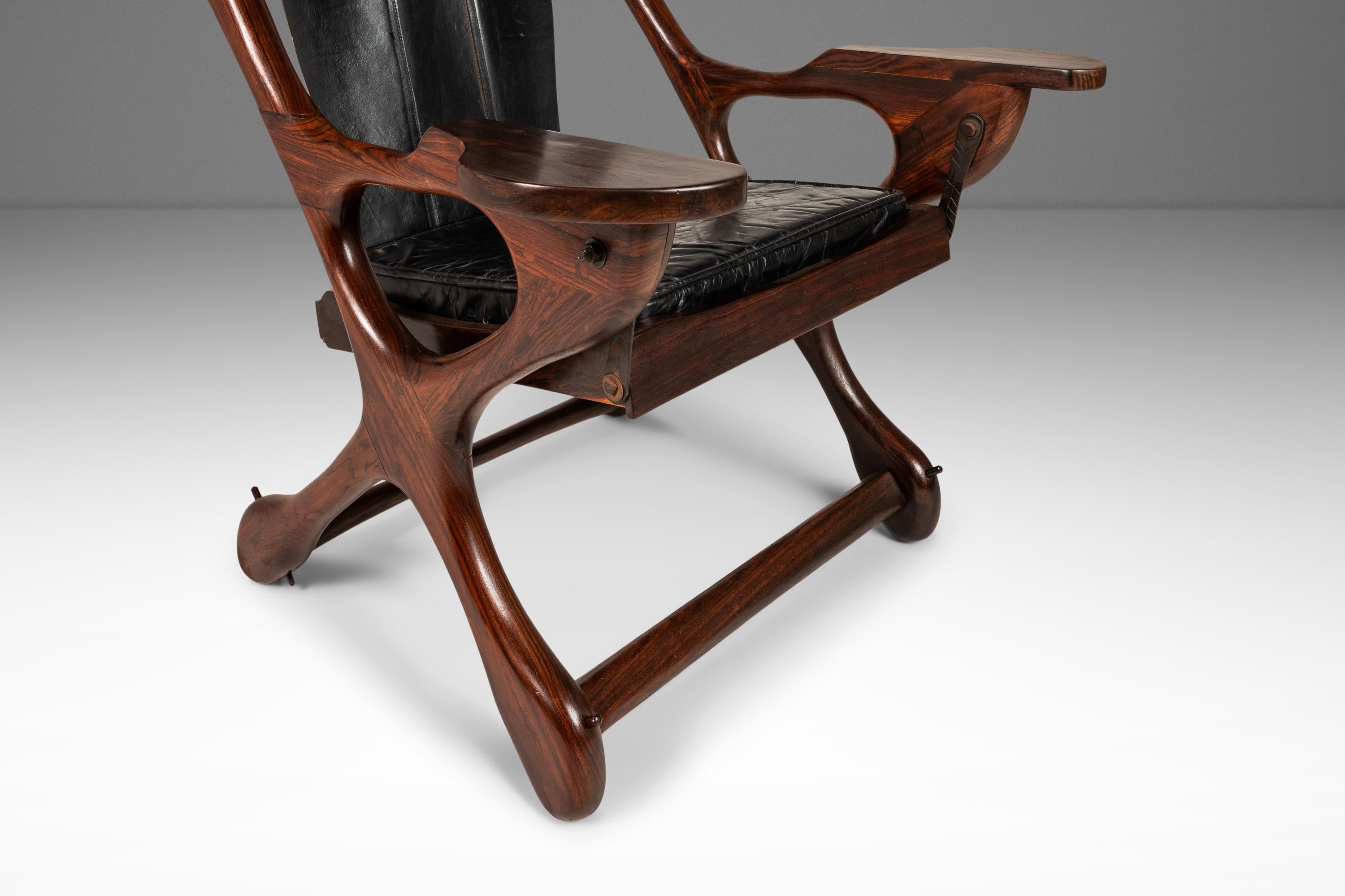 Sedia da salotto e ottomana in palissandro e pelle di Don S. Shoemaker per Señal 1960 12