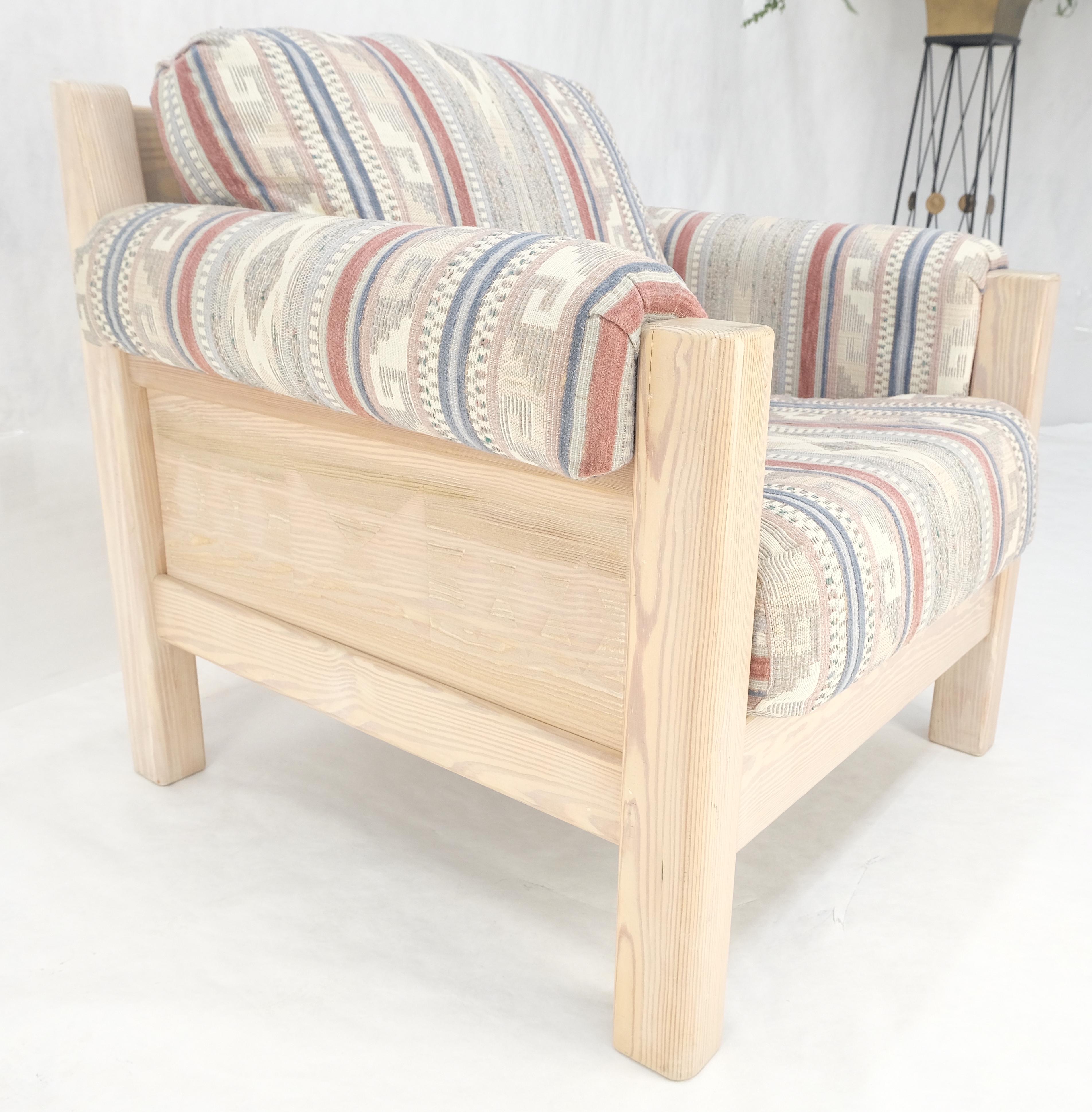 ¡Silla de salón Conjunto otomano c1970s Estilo madera roja blanqueada Arts & Crafts MINT! en venta 4