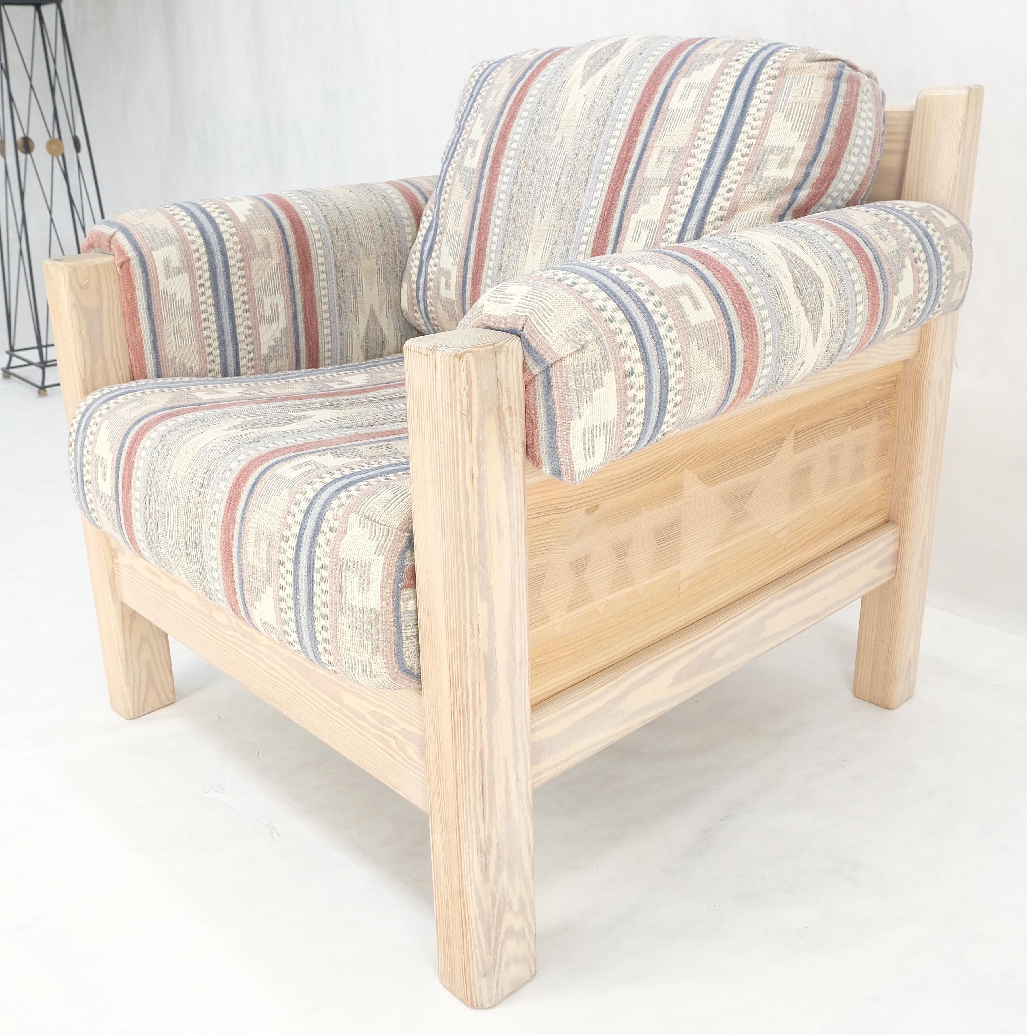 ¡Silla de salón Conjunto otomano c1970s Estilo madera roja blanqueada Arts & Crafts MINT! en venta 5