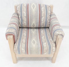 Lounge Chair Ottoman Set c1970s Bleached Redwood Style Arts & Crafts MINT!