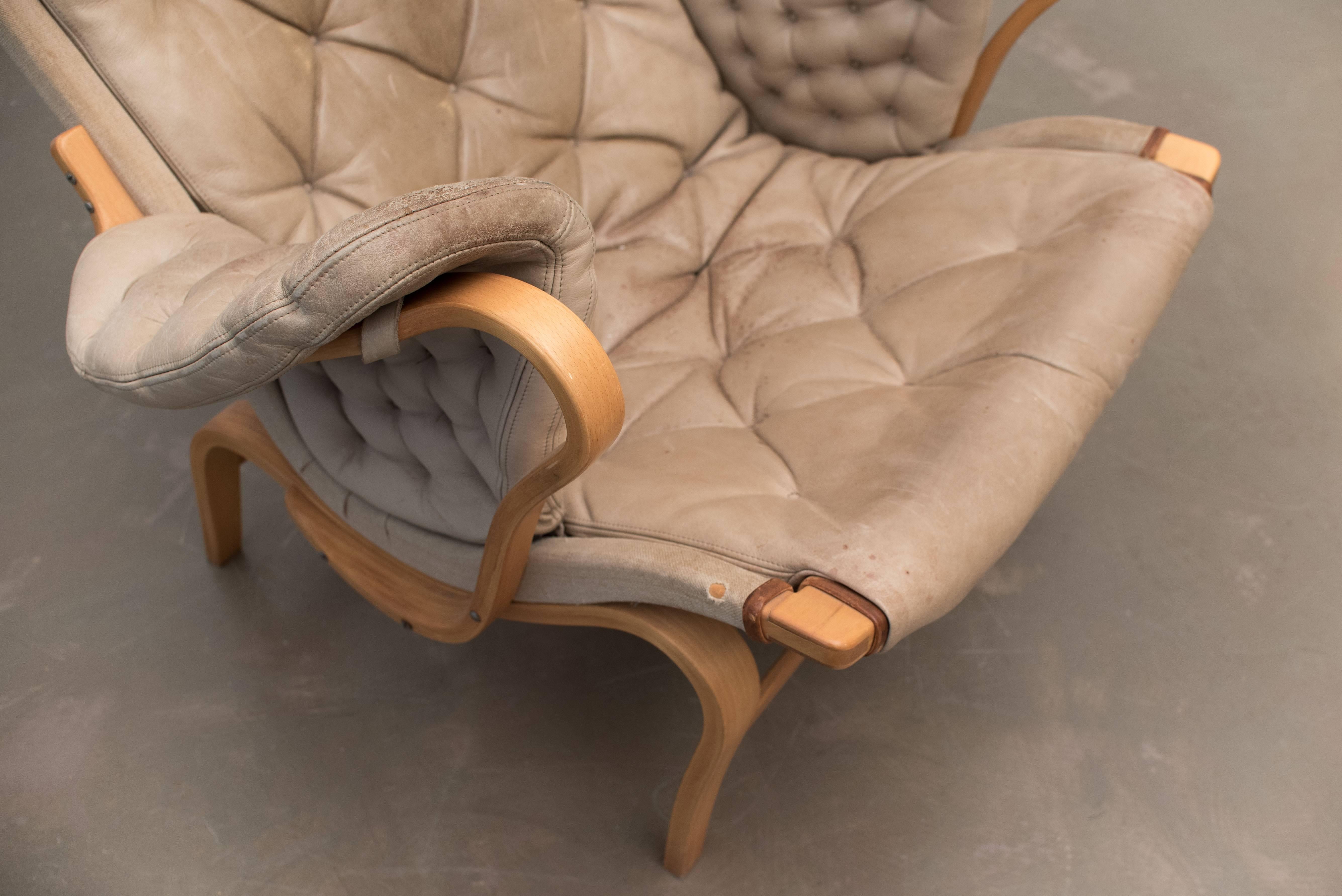 Mid-Century Modern Bruno Mathsson Beije Leather and plywood 