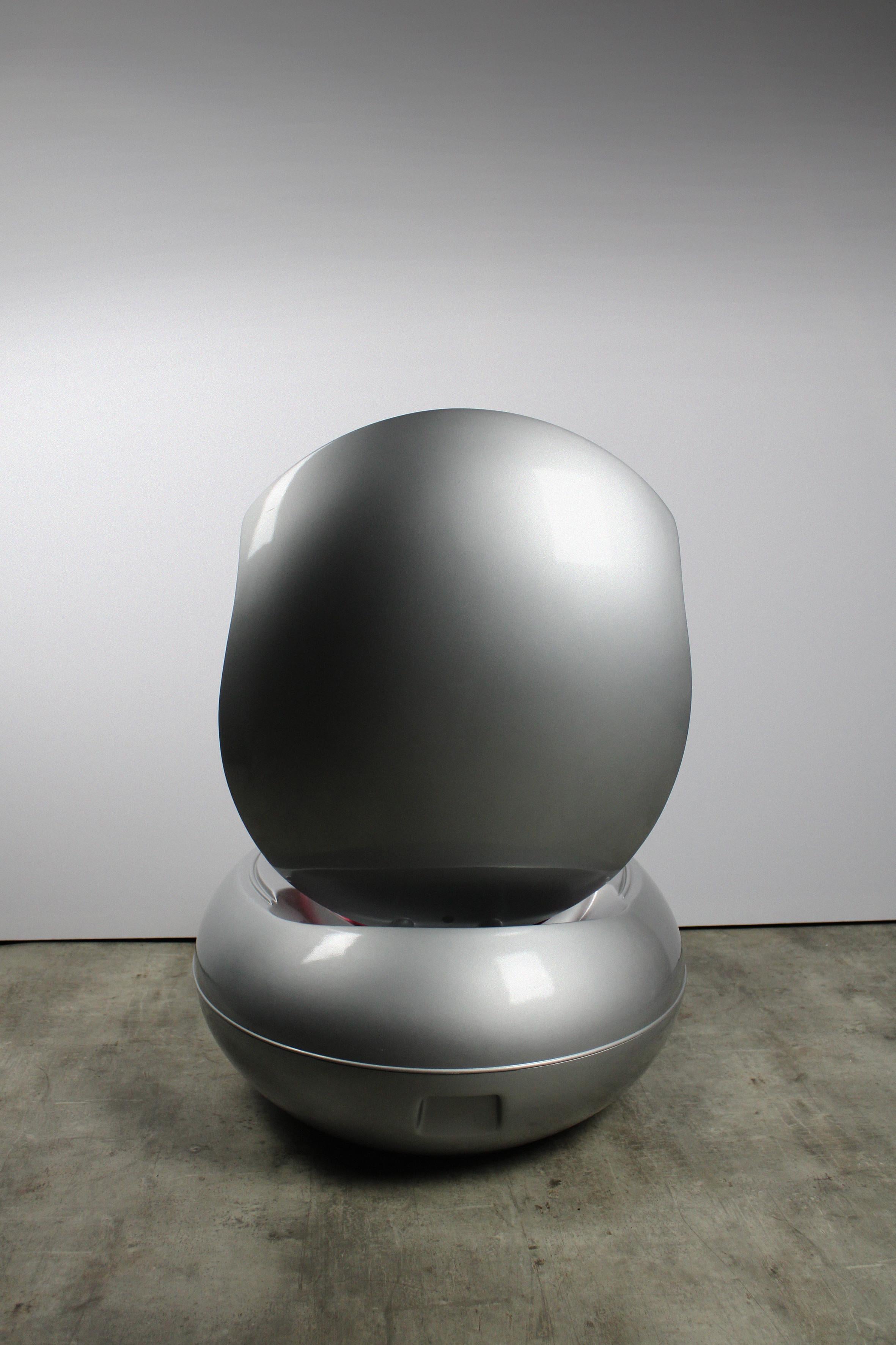 Molded Lounge Chair Peter Ghyczy Garden Egg Space Age Deluxe 90's Space Grey Poly Pink For Sale