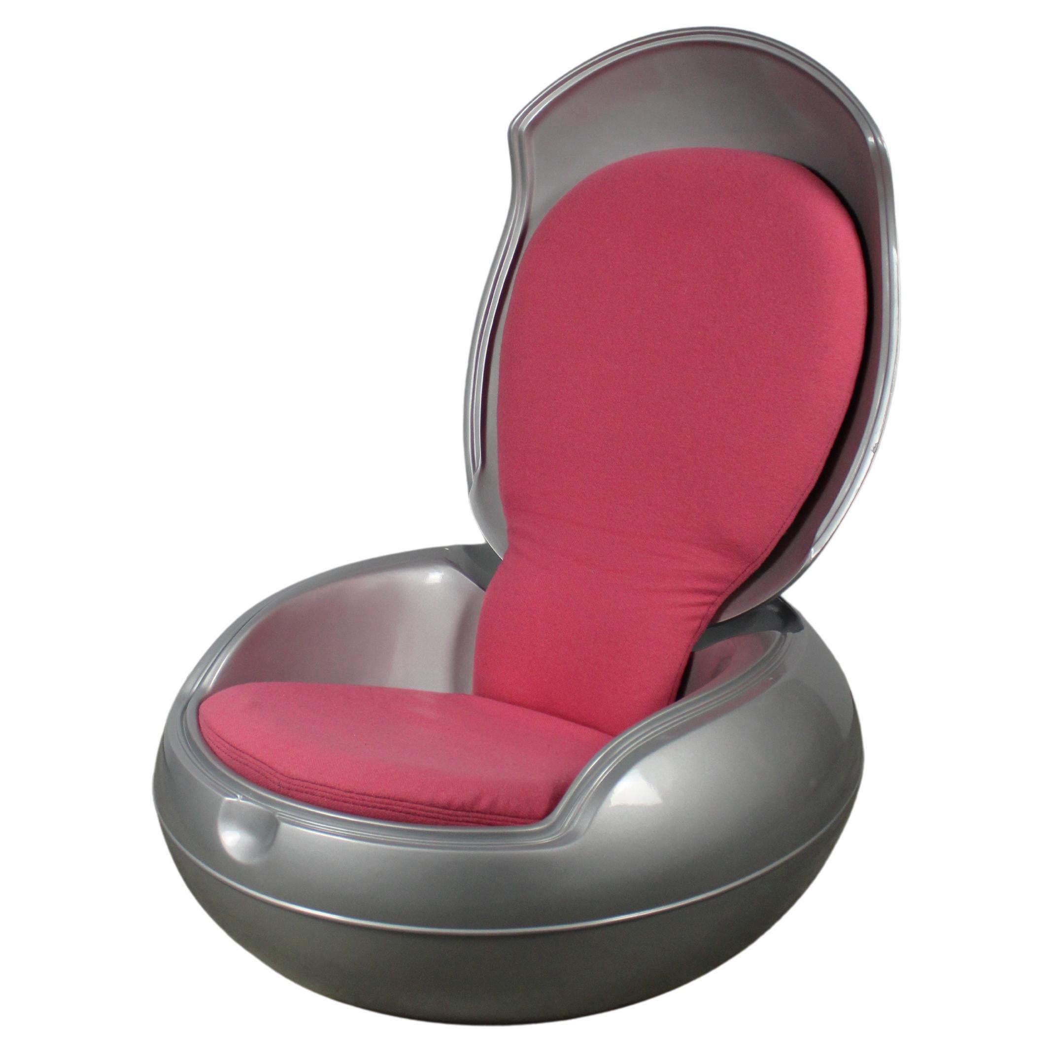 Loungesessel Peter Ghyczy Garden Egg Space Age Deluxe 90er Jahre Space Grau Poly Pink
