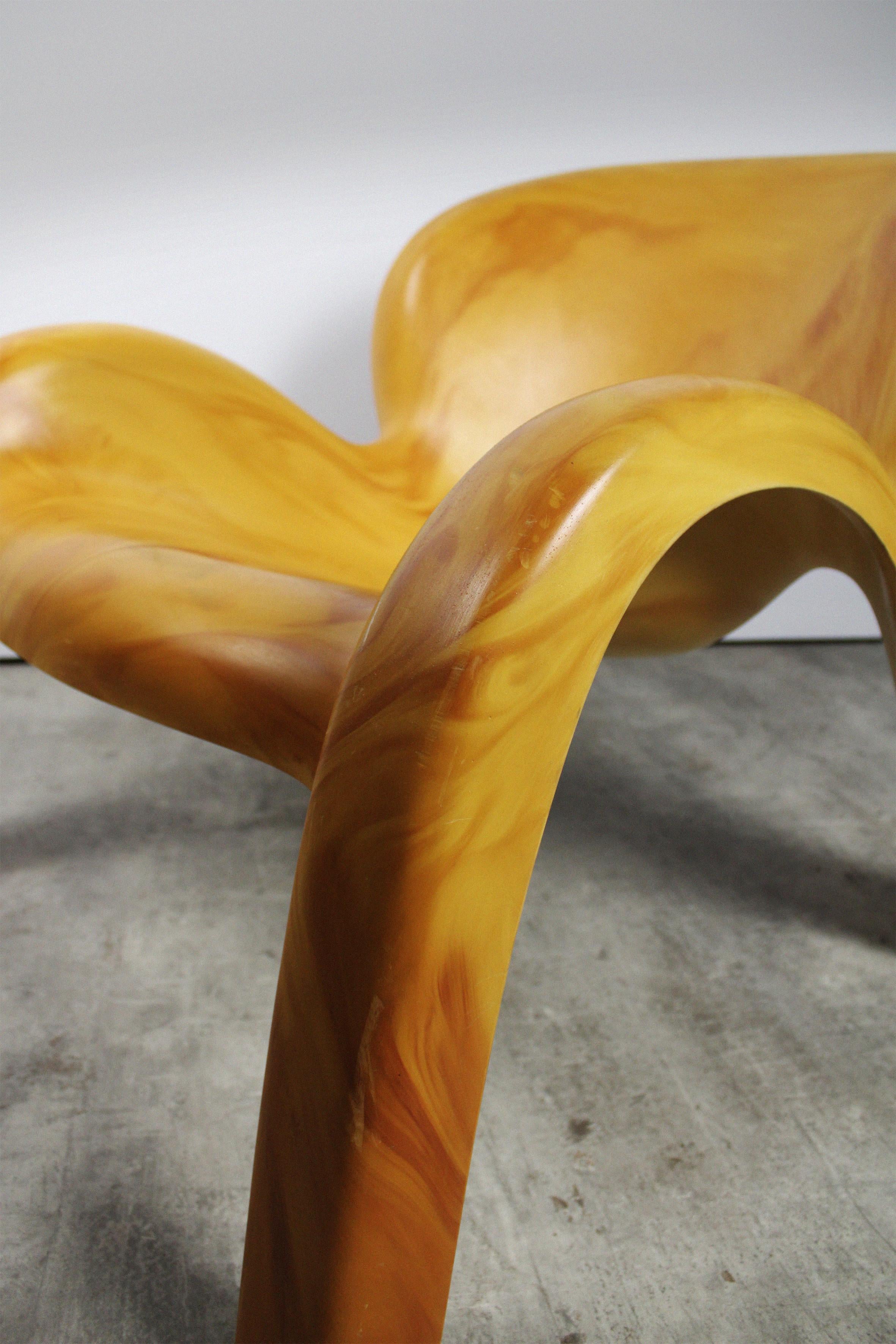 Chaise longue Peter Ghyczy GN2 Vintage 1970's Space Age Polyuréthane Yellow Ochre en vente 3