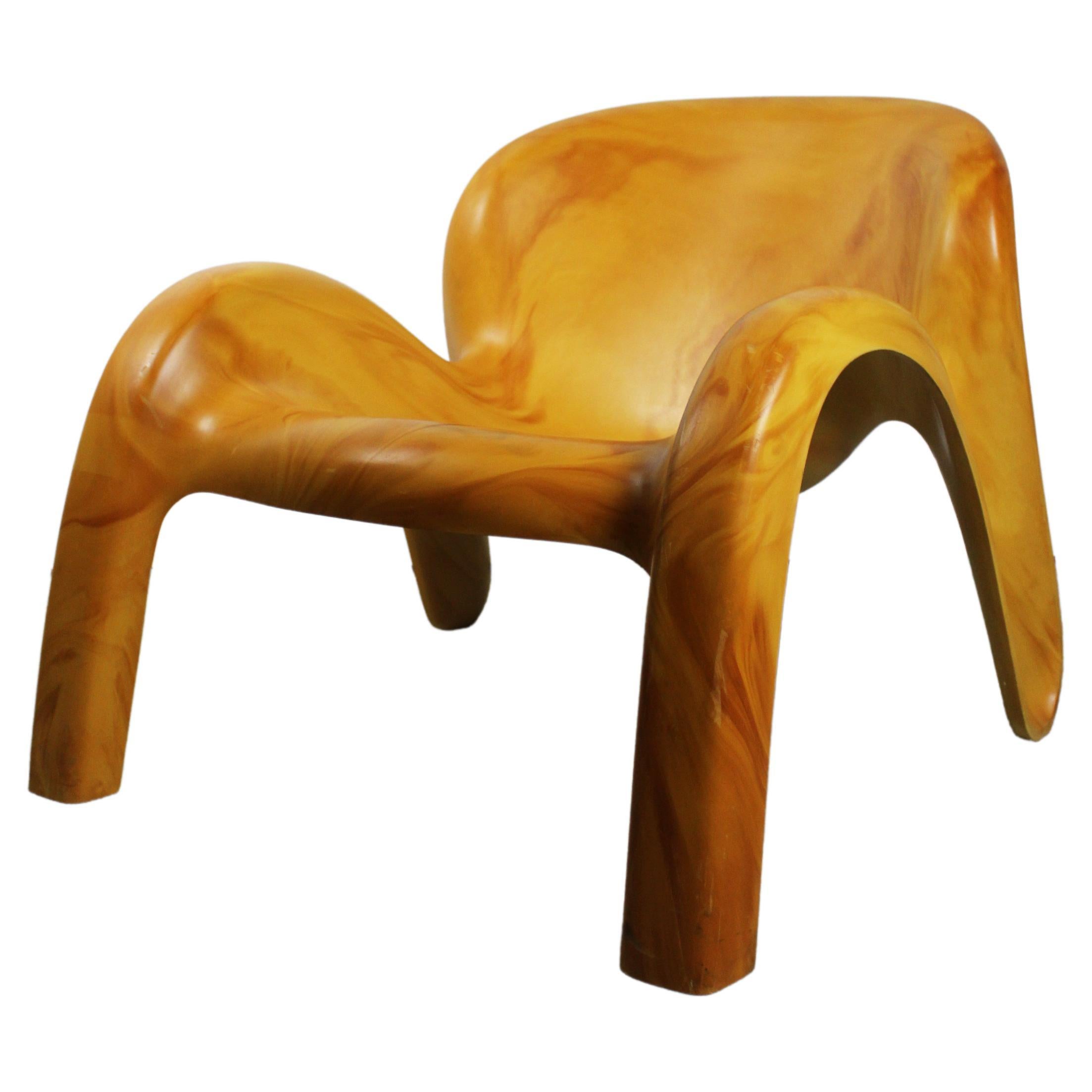 Lounge Chair Peter Ghyczy GN2 Vintage 1970's Space Age Polyurethane Yellow Ochre For Sale