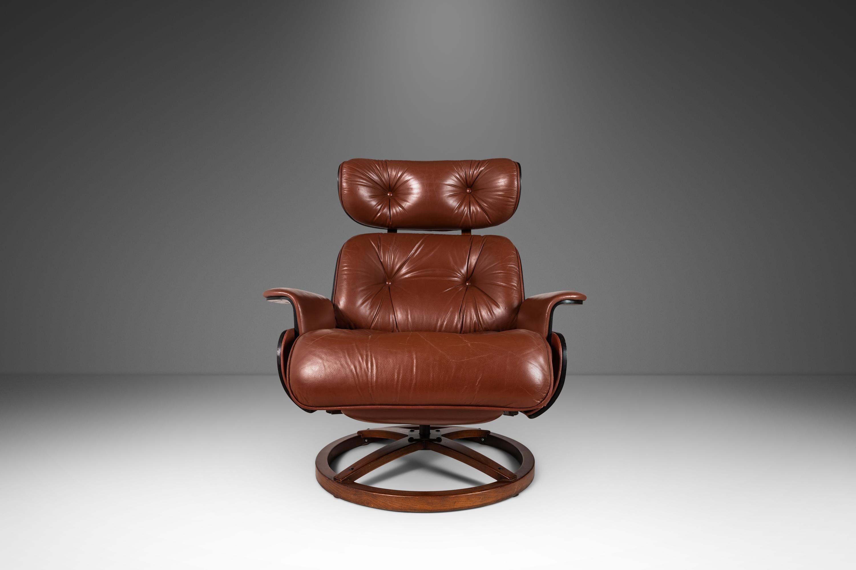Lounge Chair Recliner Attributed to George Mulhauser for Plycraft, USA, c. 1960s In Good Condition In Deland, FL