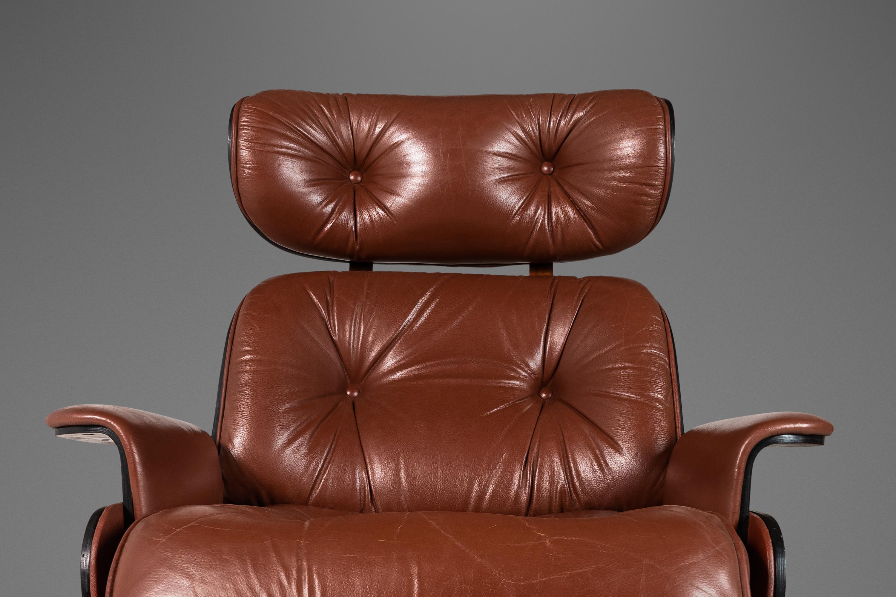 Mid-20th Century Lounge Chair Recliner Attributed to George Mulhauser for Plycraft, USA, c. 1960s