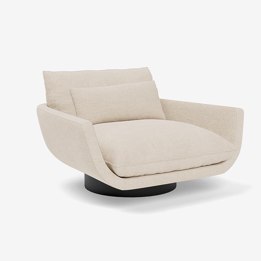 Lounge Chair 'Rua Ipanema' by Man of Parts, Walnut base, Sahco, Safire, 016 For Sale 4