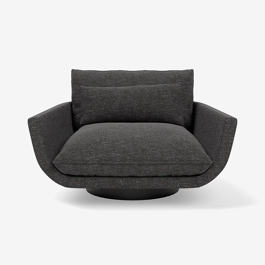 Lounge Chair 'Rua Ipanema' by Man of Parts, Walnut base, Sahco, Safire, 016 For Sale 6