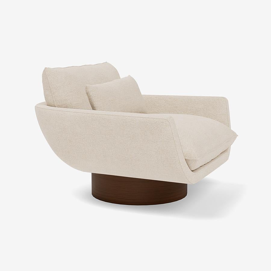Lounge Chair 'Rua Ipanema' by Man of Parts, Walnut base, Sahco, Safire, 016 For Sale 11