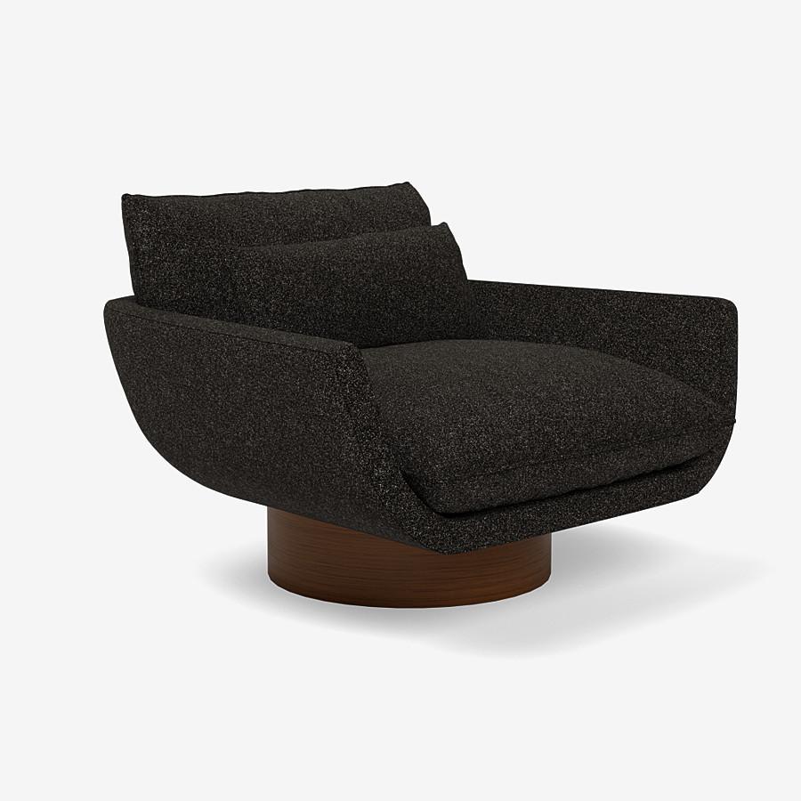Lounge Chair 'Rua Ipanema' by Man of Parts, Walnut base, Sahco, Safire, 016 For Sale 12
