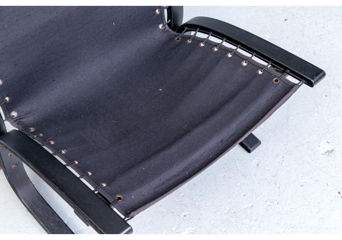 Silla de salón Siesta, cuero natural negro, por I. Relling, Westnofa, Noruega, años 80 en venta 1