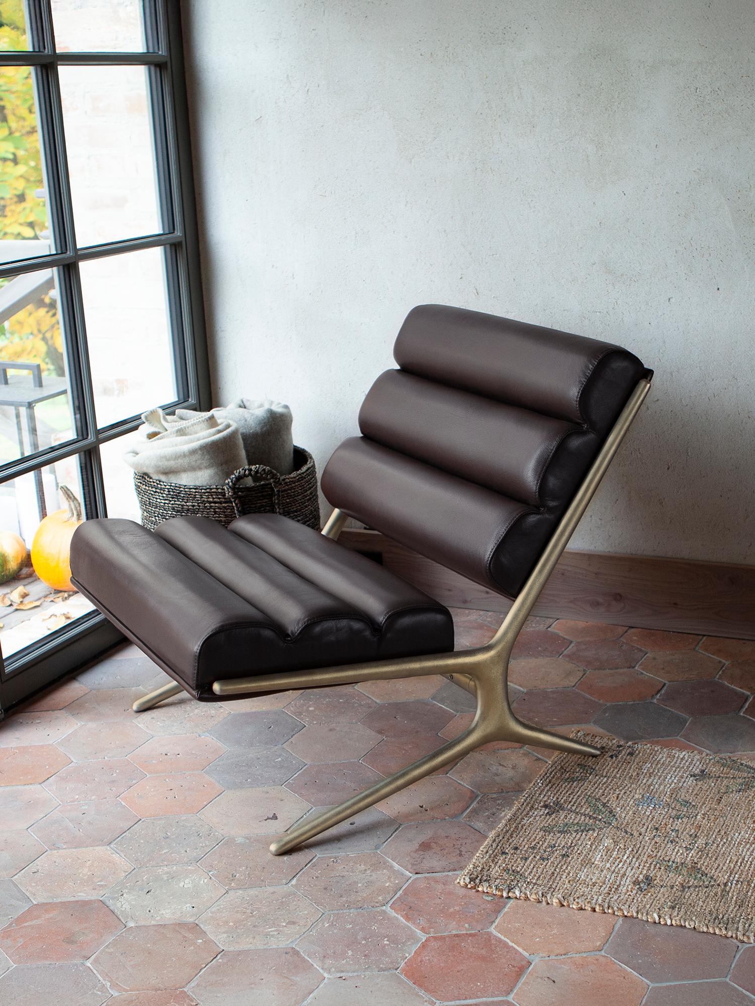 Tumbona - Latón texturado Moderno en venta