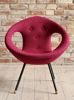 Lounge Chair, UFO, Reupholstered in Kvadrat Fabric, Space Age, Midcentury