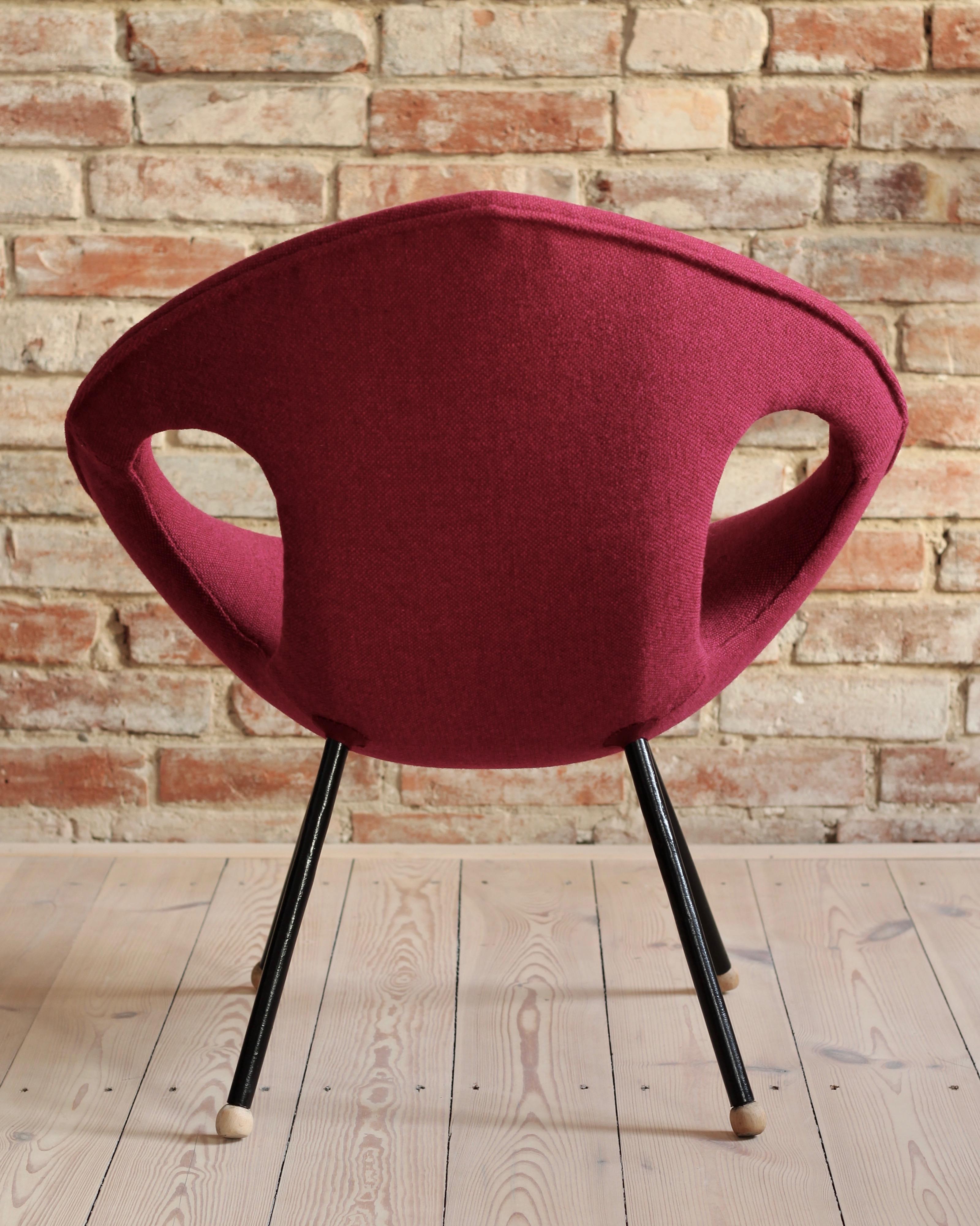 Lounge Chair, UFO, Reupholstered in Kvadrat Fabric, Space Age, Midcentury In Good Condition In Wrocław, Poland