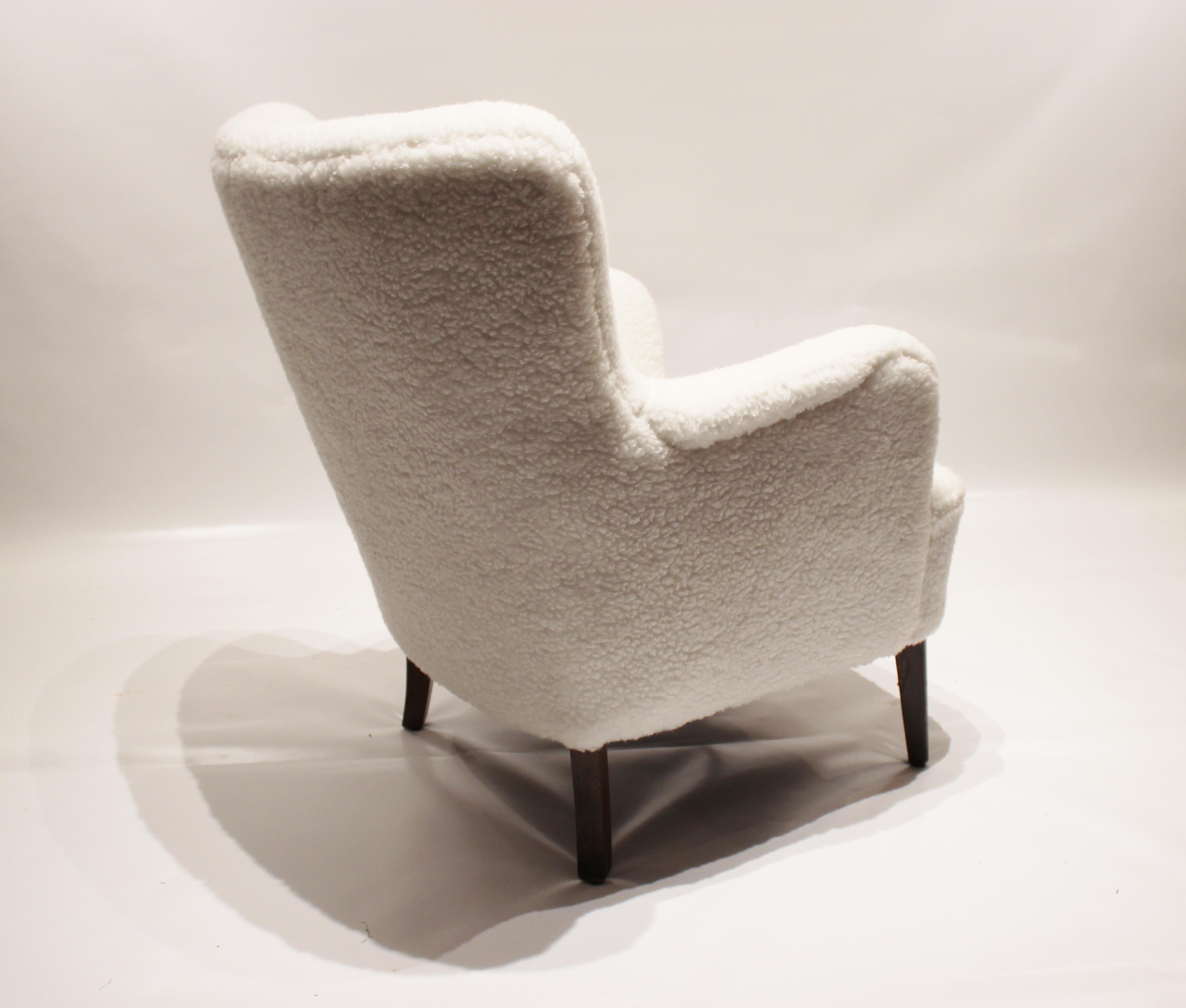 white wool chair