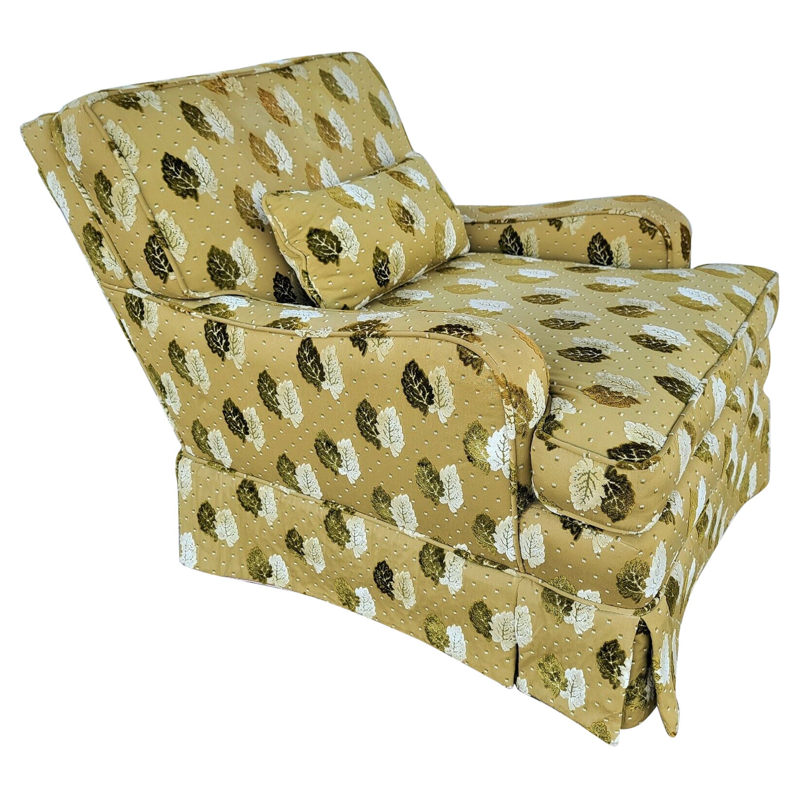 Lounge Chair Velvet Leaves Rolling Very Comfortable!