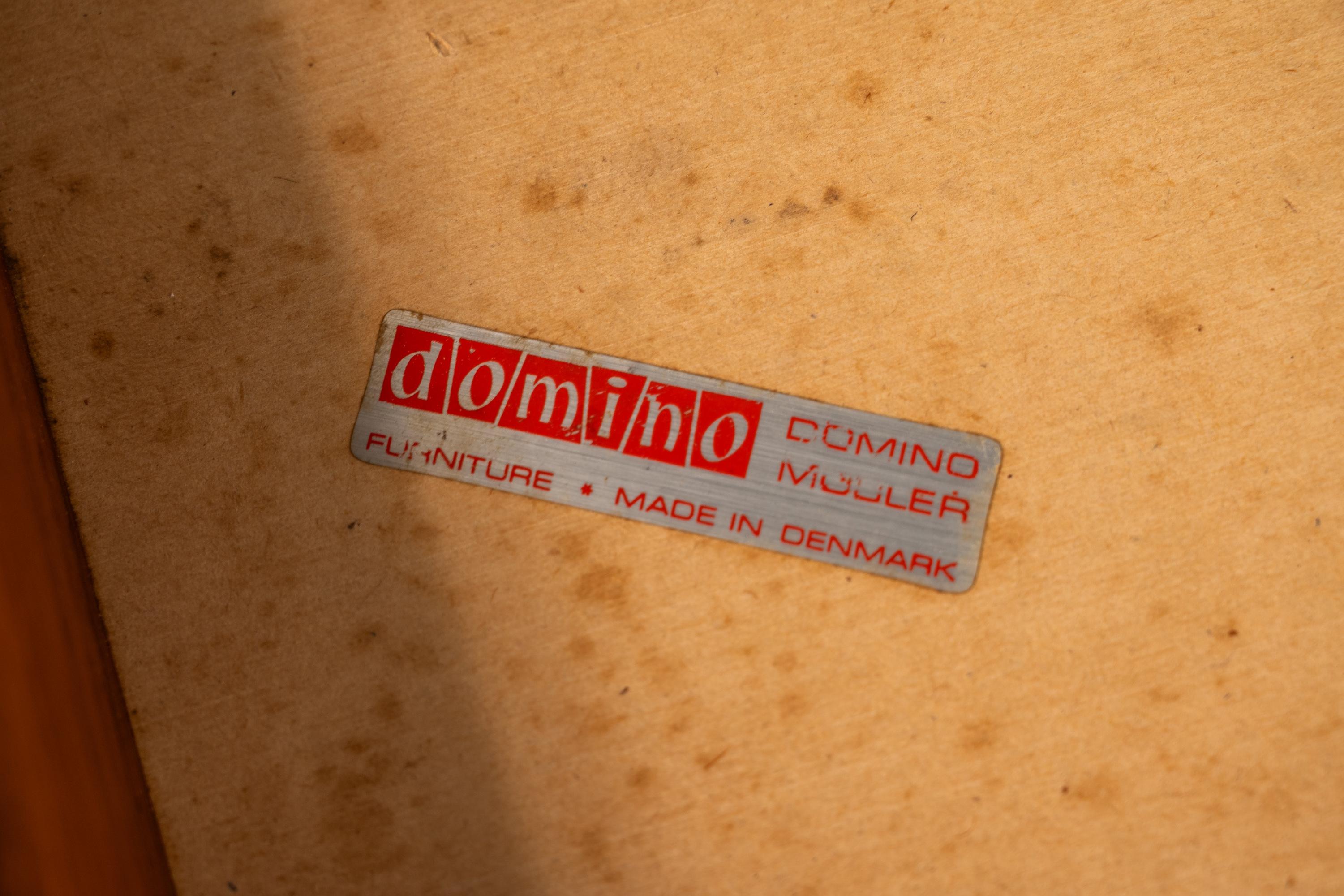 Silla de salón con otomana a juego en teca de Domino Møbler, Dinamarca, c. 1970 en venta 5