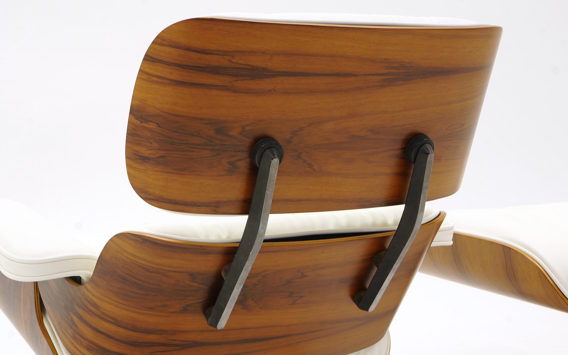 American Lounge Chair and Ottoman, Charles & Ray Eames, Brazilian Rosewood, White Leather
