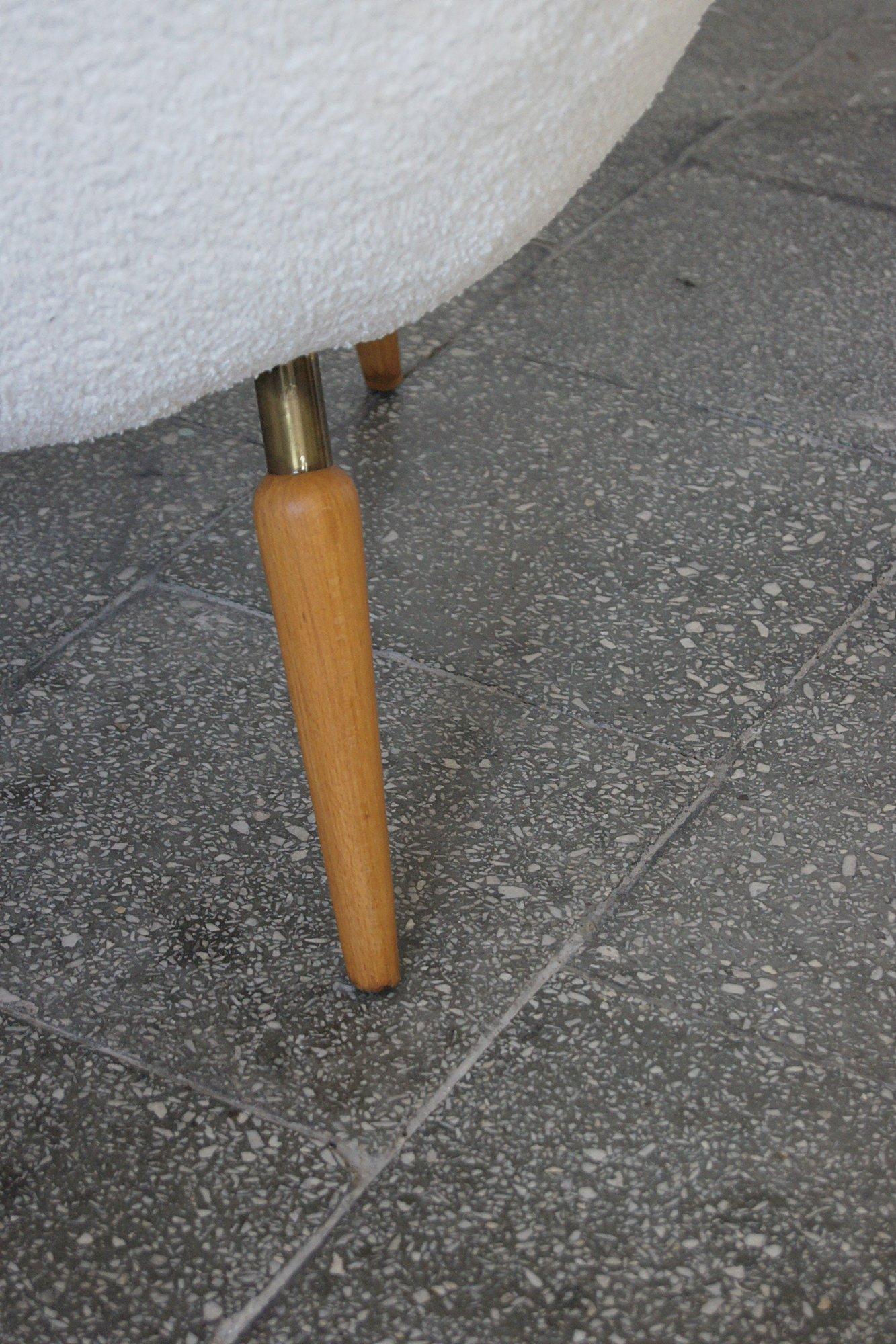 Loungesessel mit Boucle-Stoff von Fritz Neth für Correcta, 1950er Jahre im Angebot 3