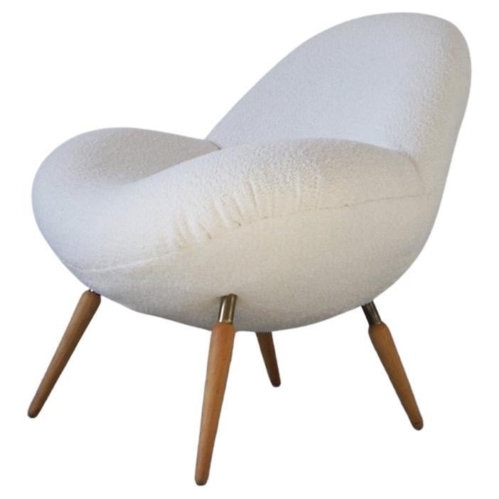 Lounge Chair with Boucle Fabric by Fritz Neth for Correcta, 1950s